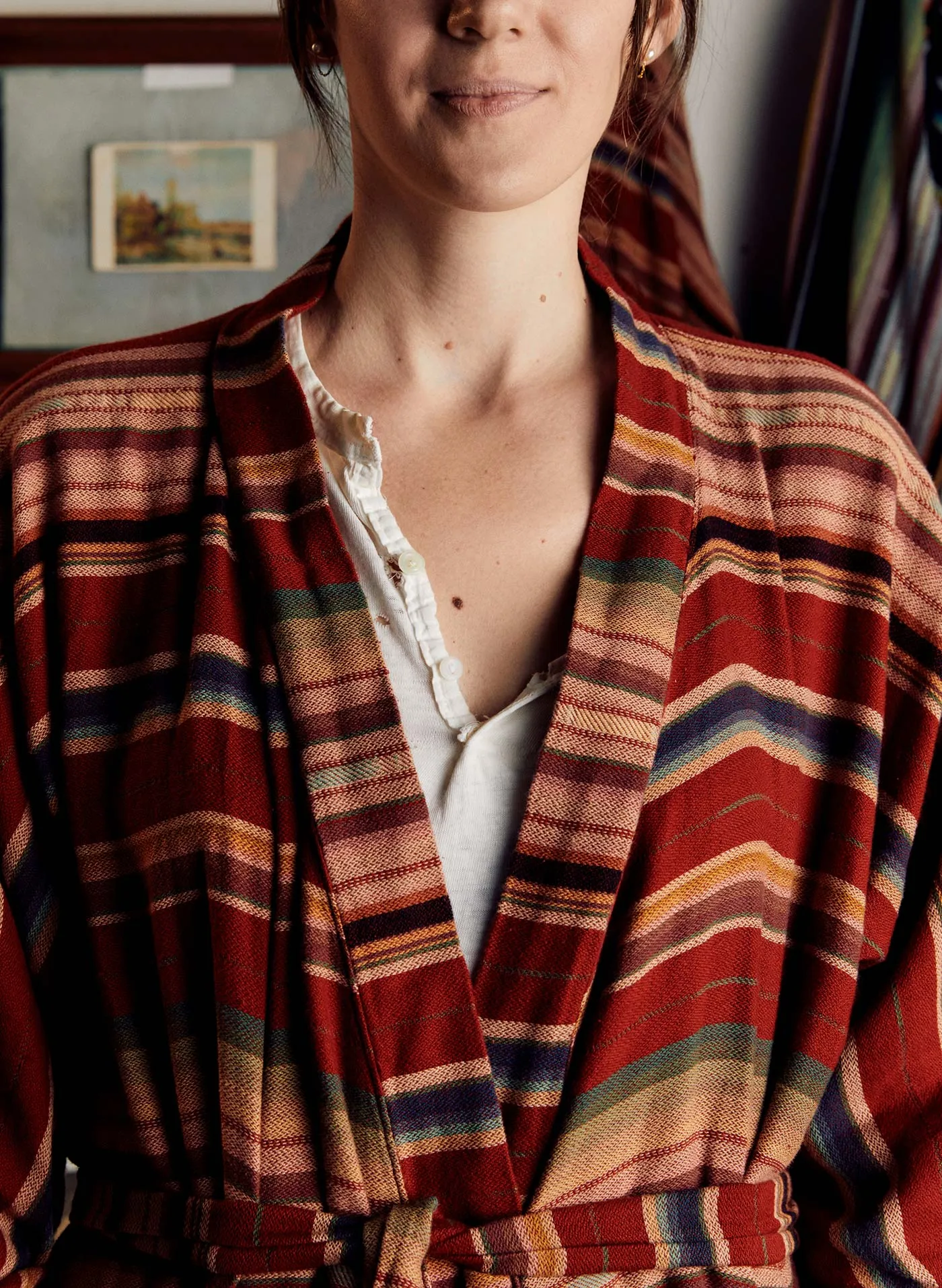 the ojai robe in coastal stripe sold by Imogene + Willie