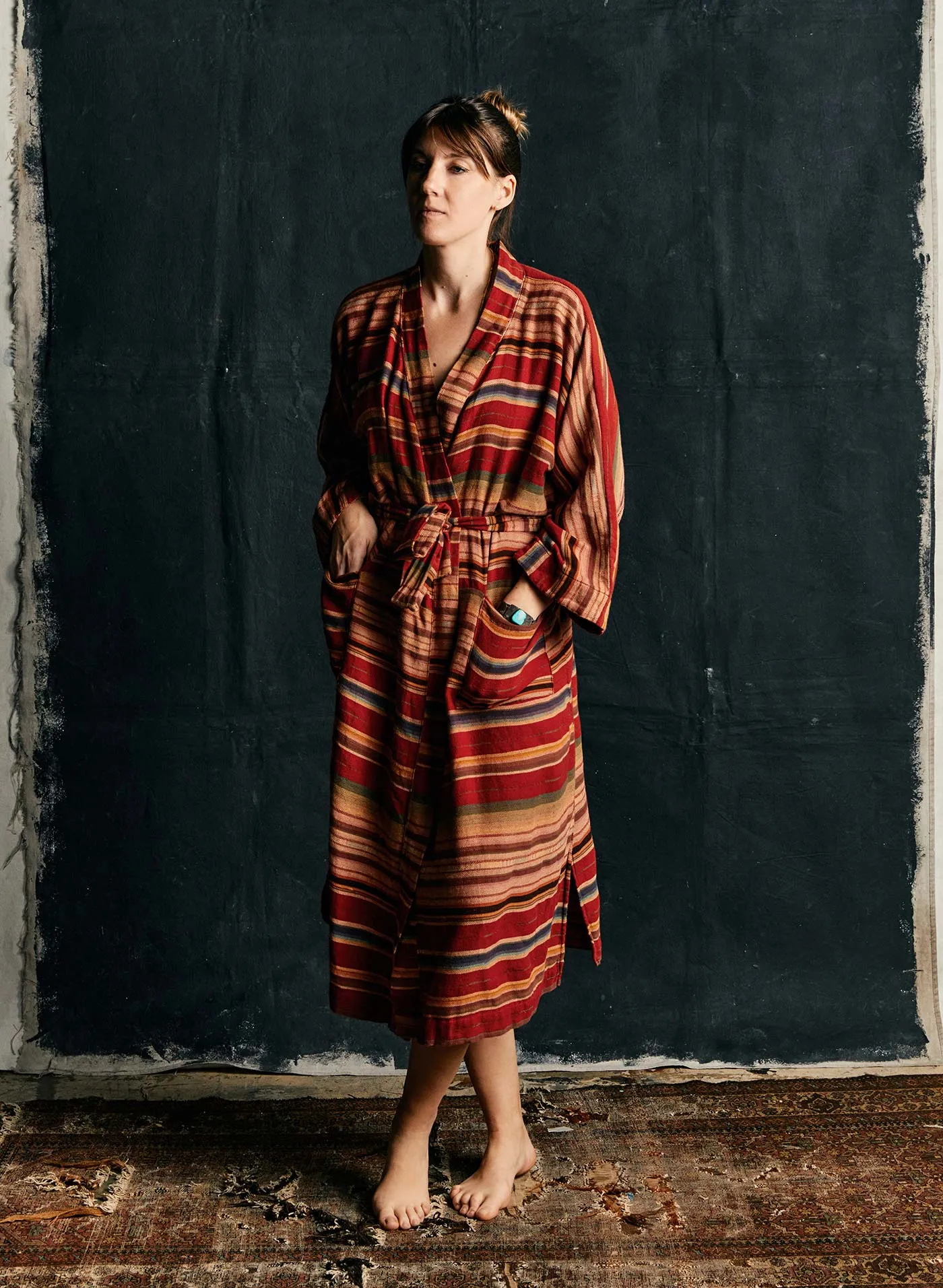 the ojai robe in coastal stripe sold by Imogene + Willie product image thumbnail 2