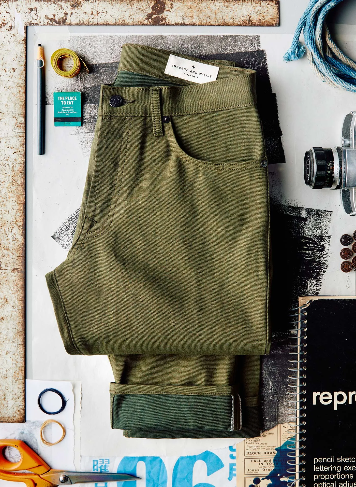 barton olive rigid jp sold by Imogene + Willie