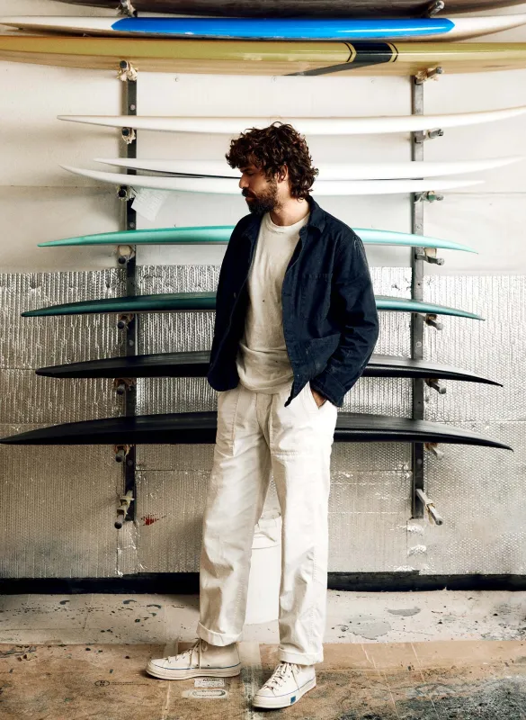 oliver military trouser in white sold by Imogene + Willie