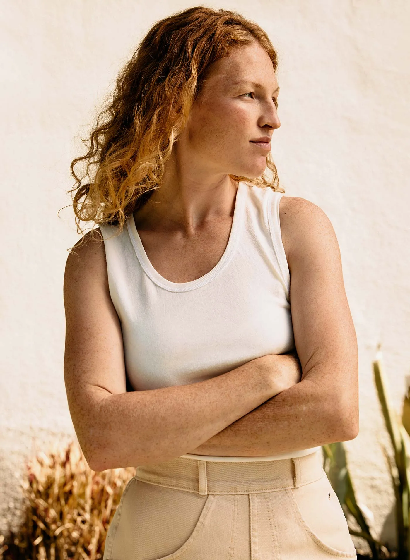 the vintage tank in washed white sold by Imogene + Willie product image thumbnail 4