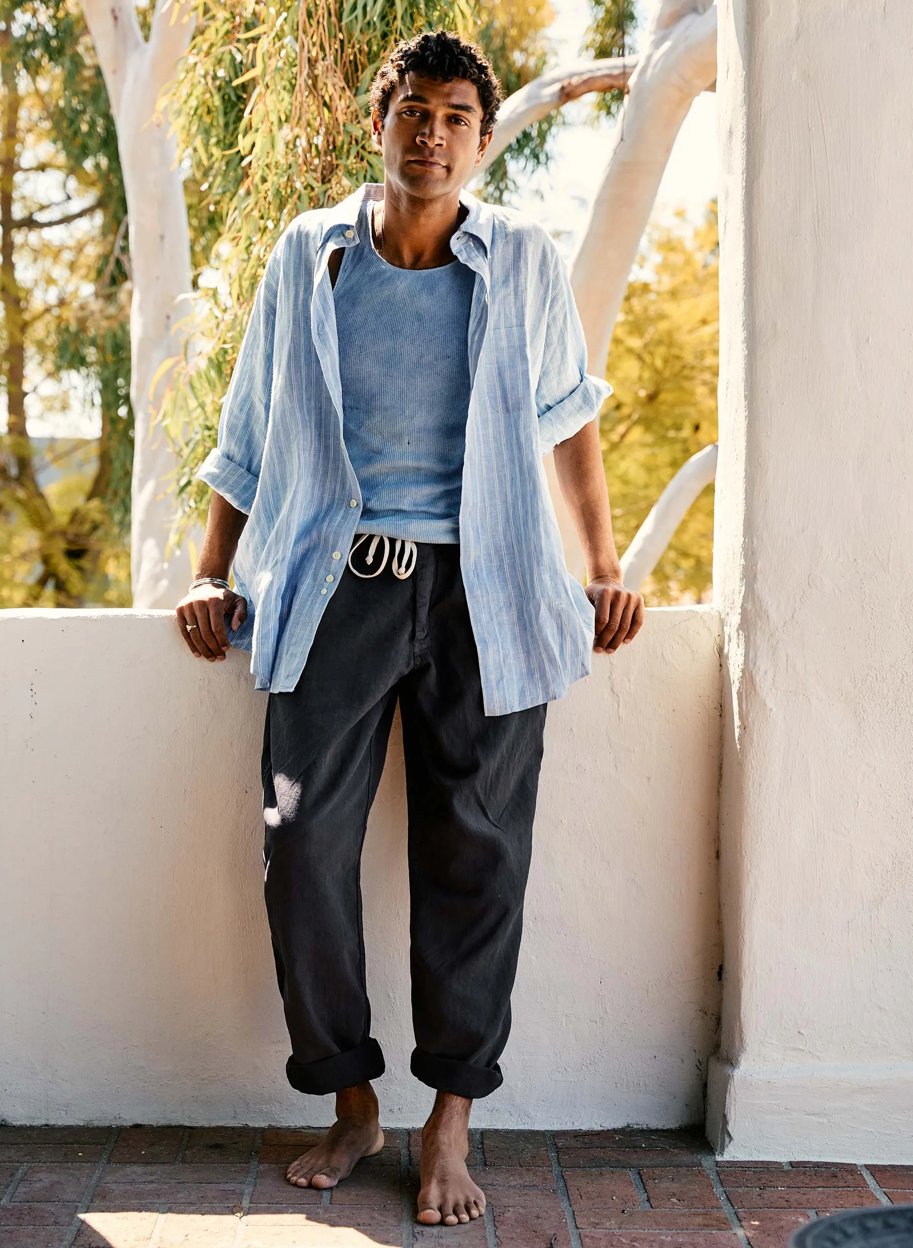 the lounge pant in faded black sold by Imogene + Willie