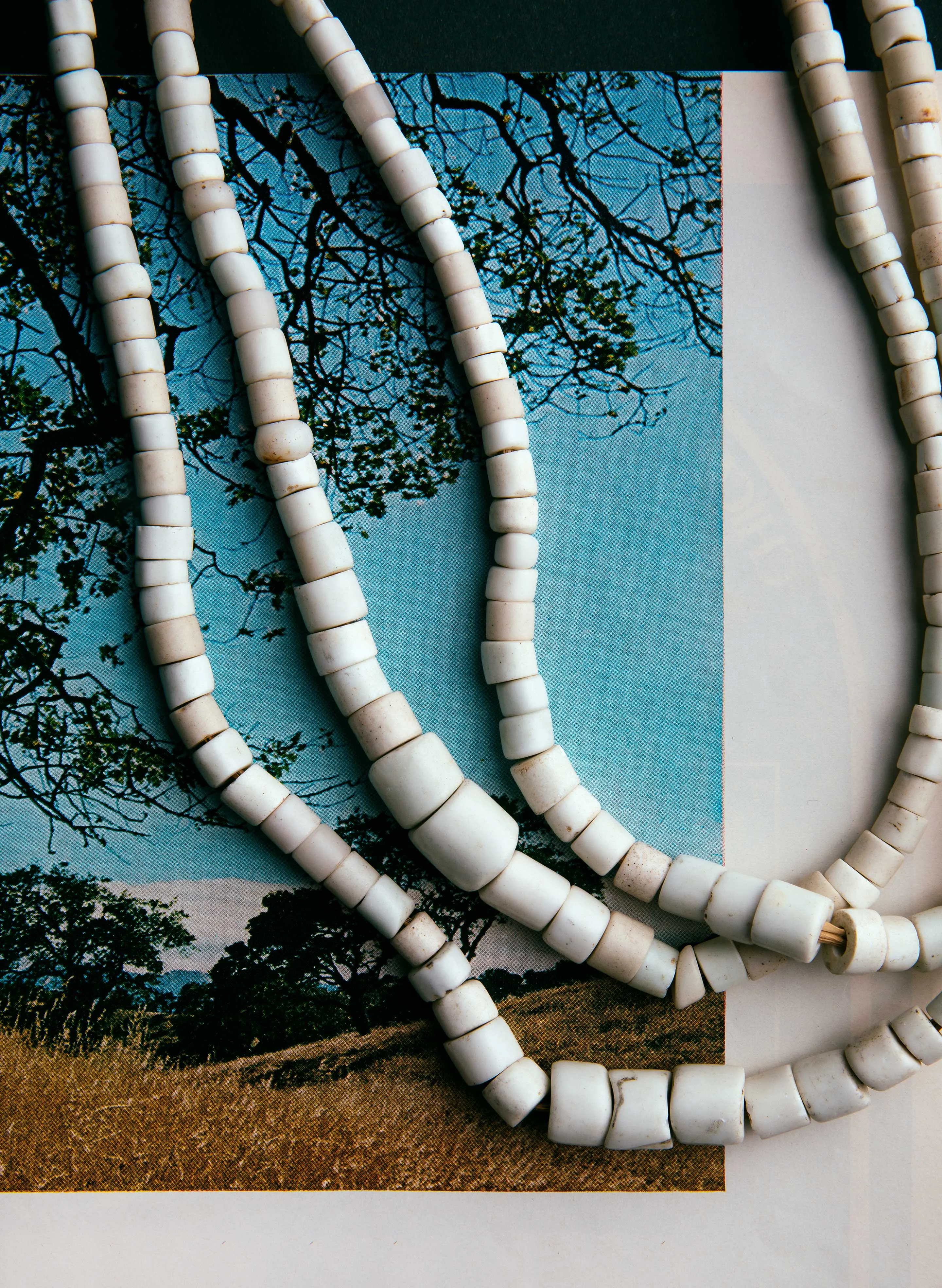 vintage white goomba trade bead necklace sold by Imogene + Willie product image thumbnail 3