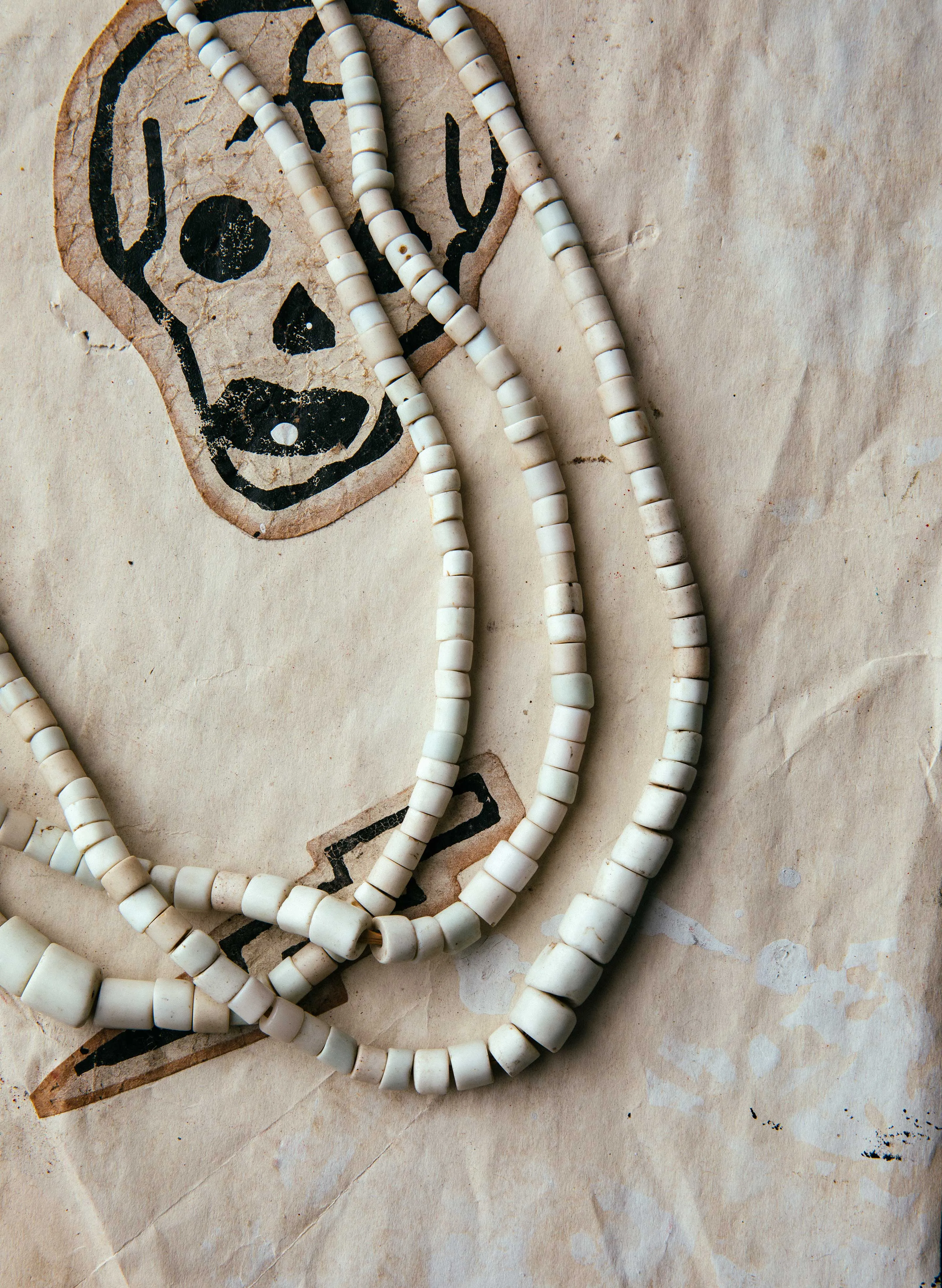 vintage white goomba trade bead necklace sold by Imogene + Willie product image thumbnail 5