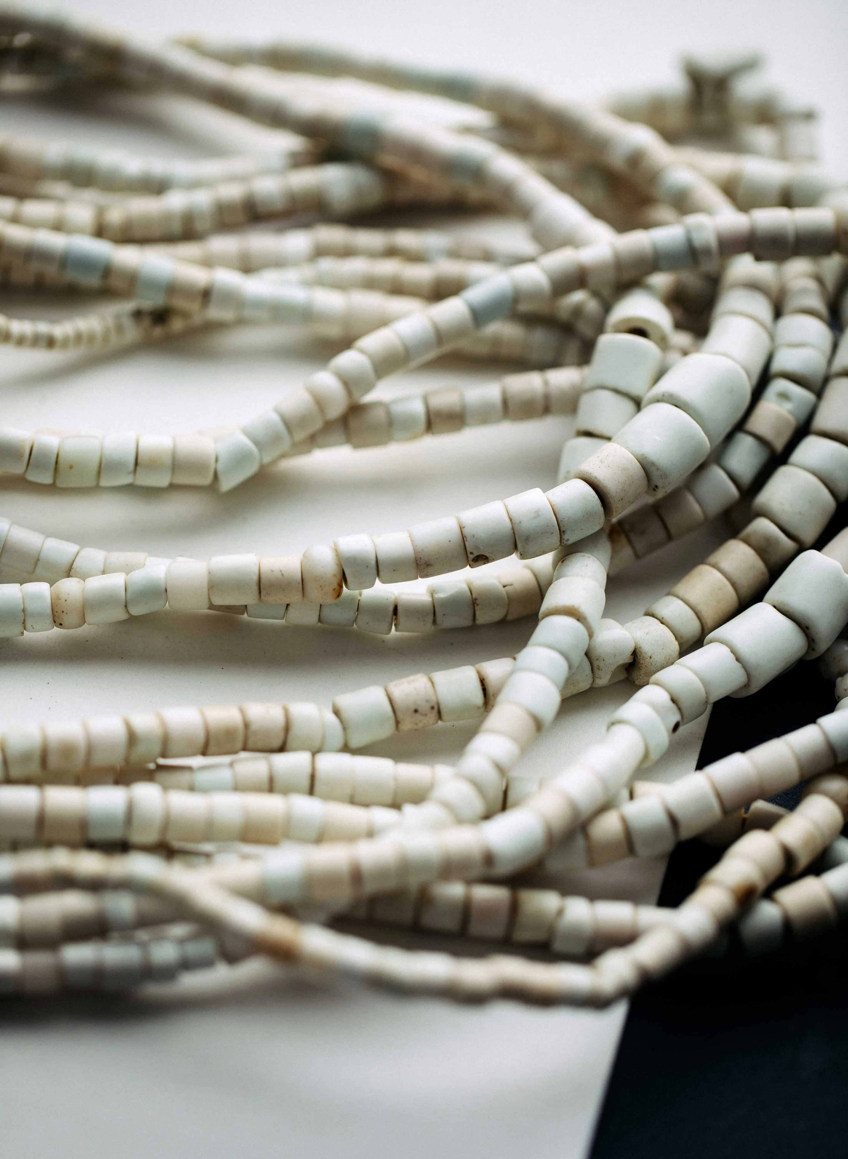 vintage white goomba trade bead necklace sold by Imogene + Willie product image thumbnail 4