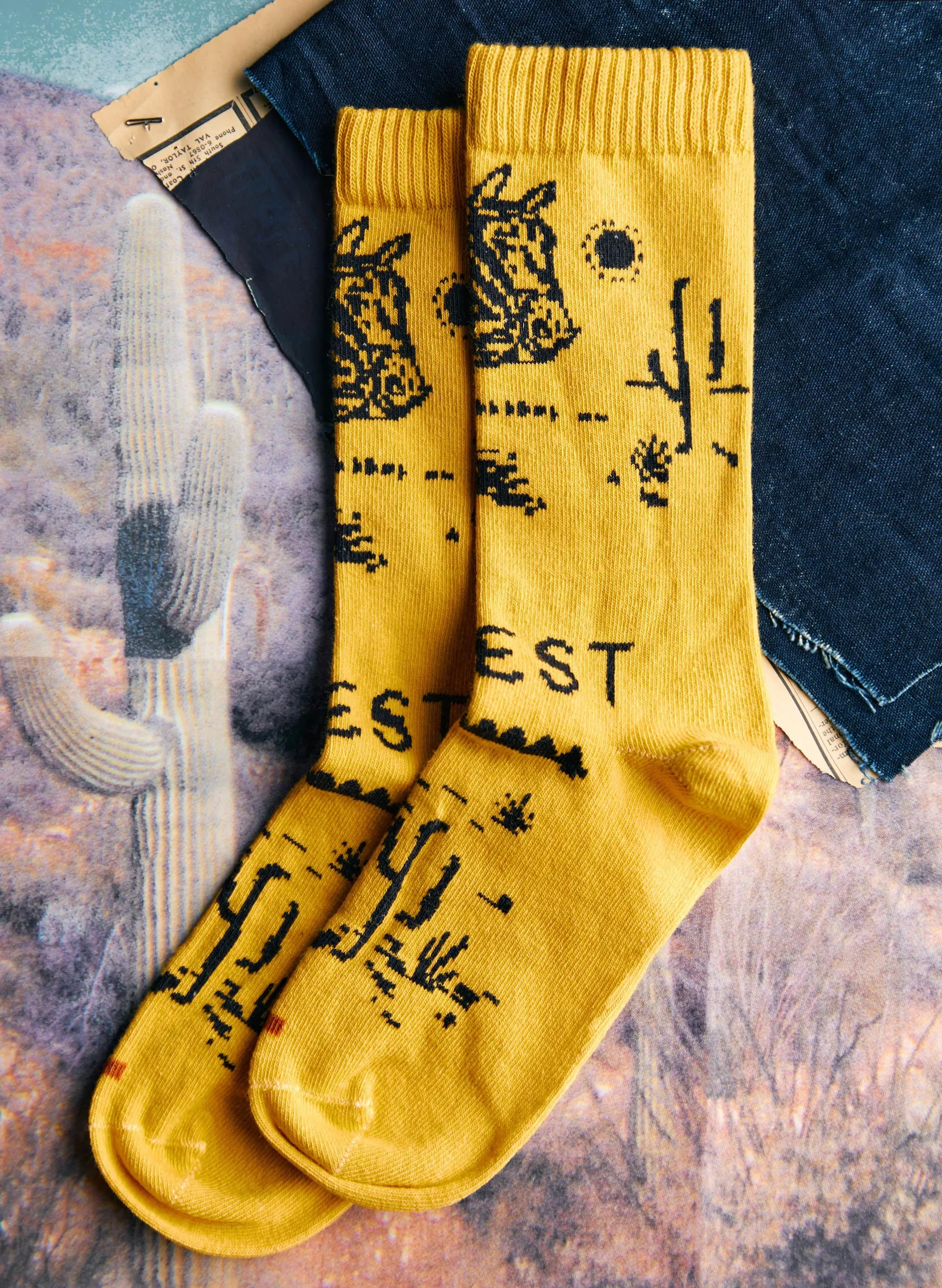 out west sock in yellow sold by Imogene + Willie