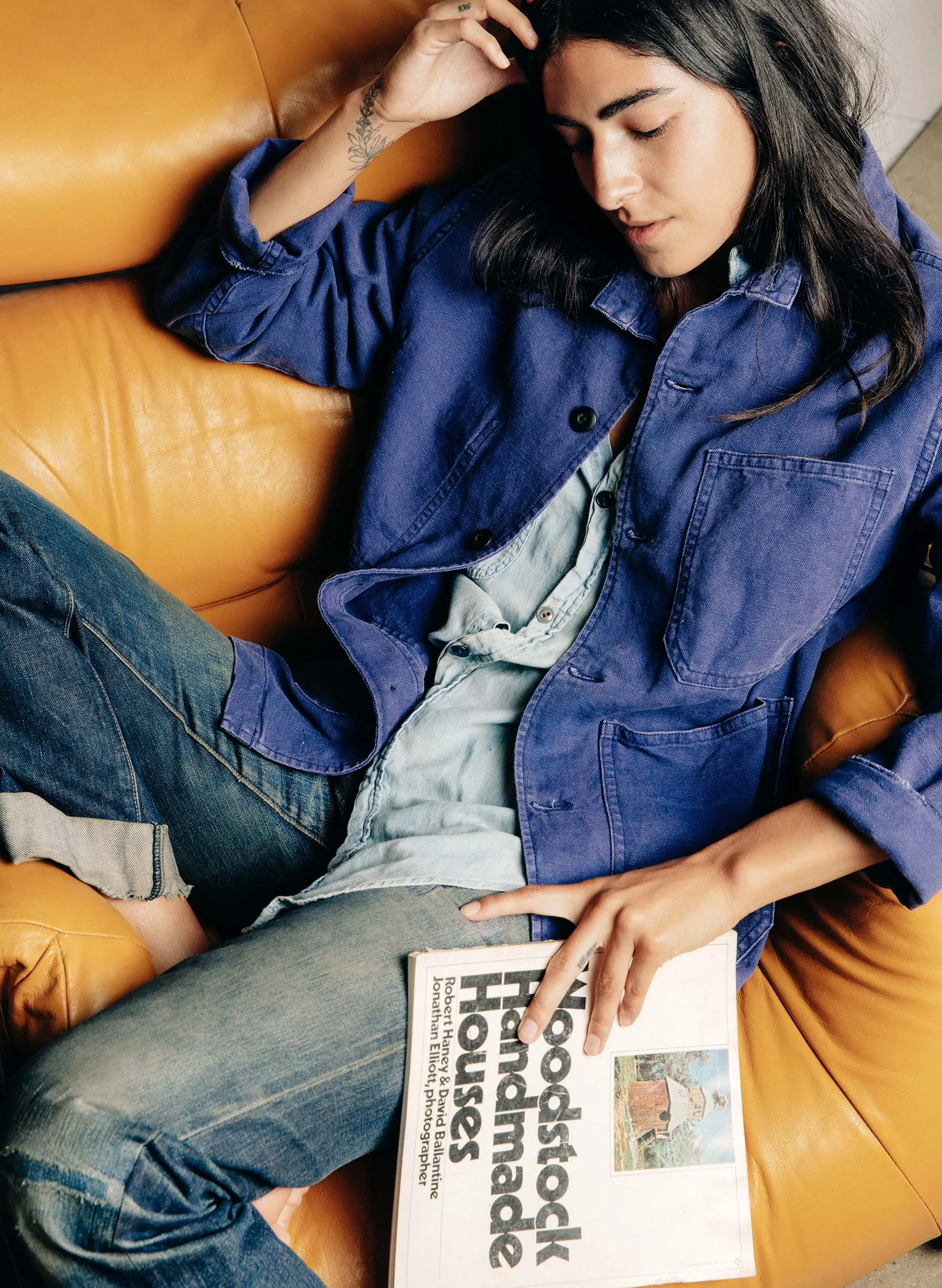 jack jacket french blue sold by Imogene + Willie