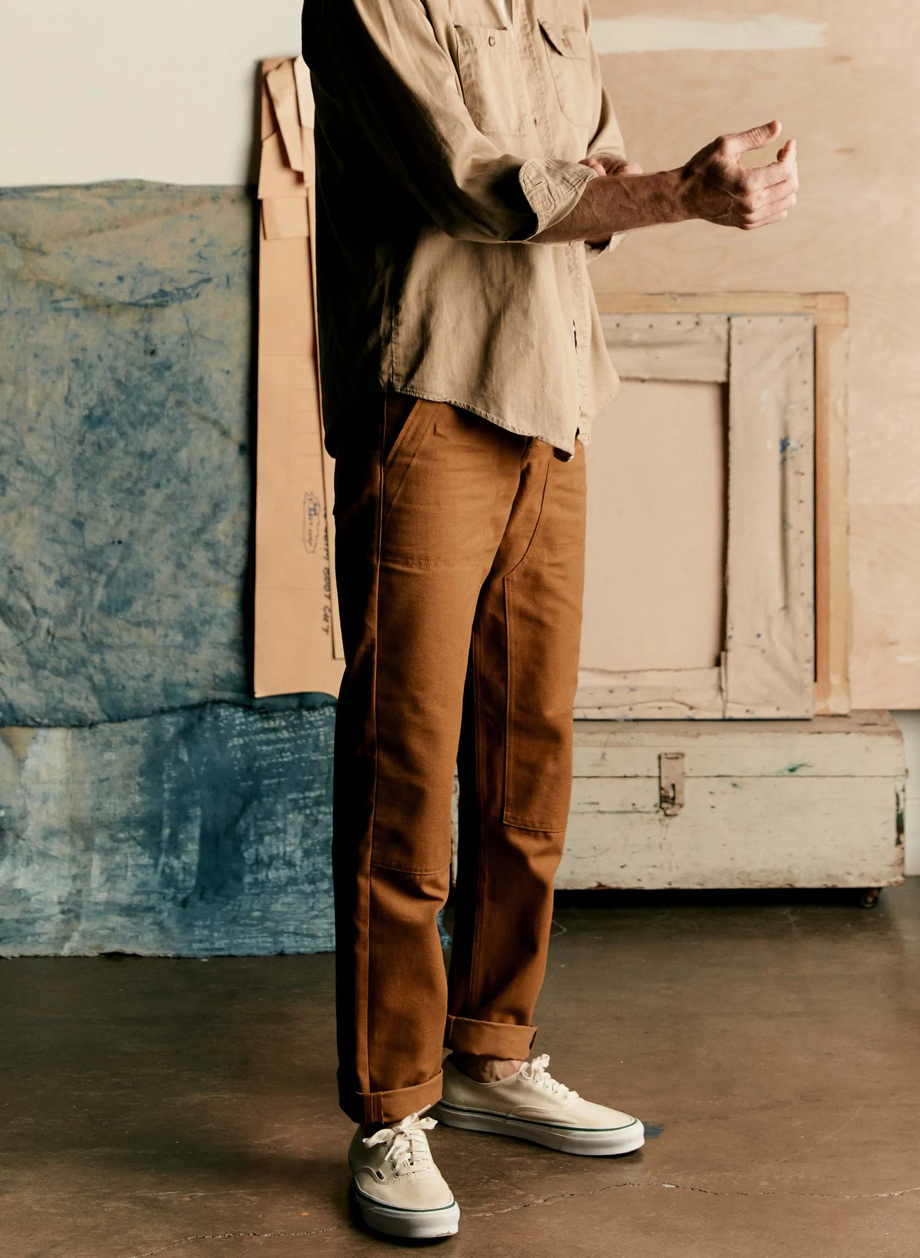 hencye canvas workpant in brown sold by Imogene + Willie product image thumbnail 2