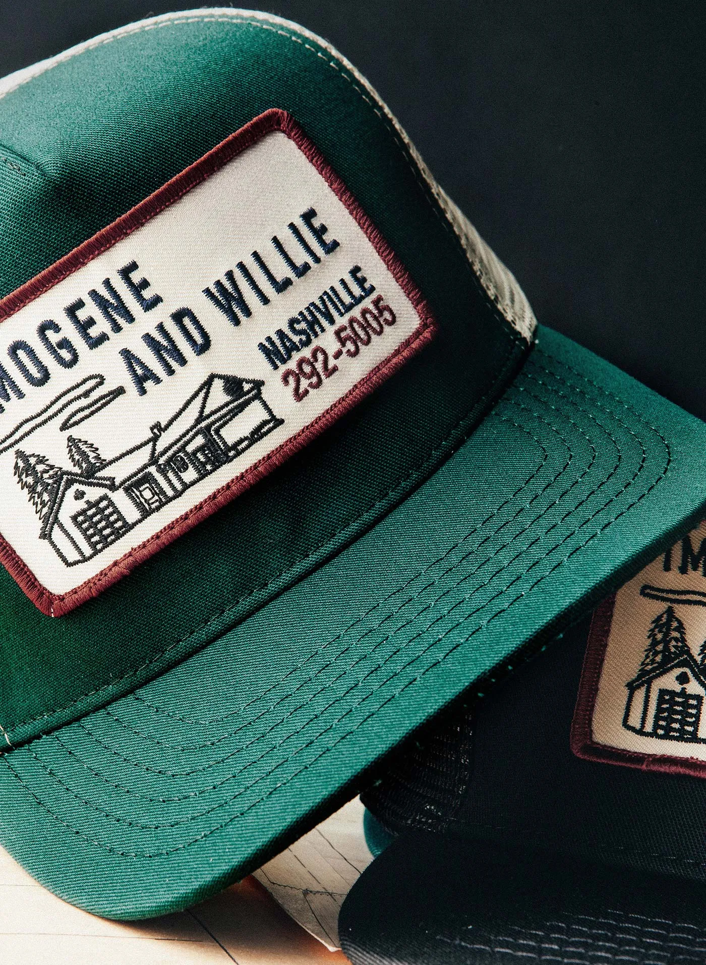 the "service station" trucker in green sold by Imogene + Willie product image thumbnail 4
