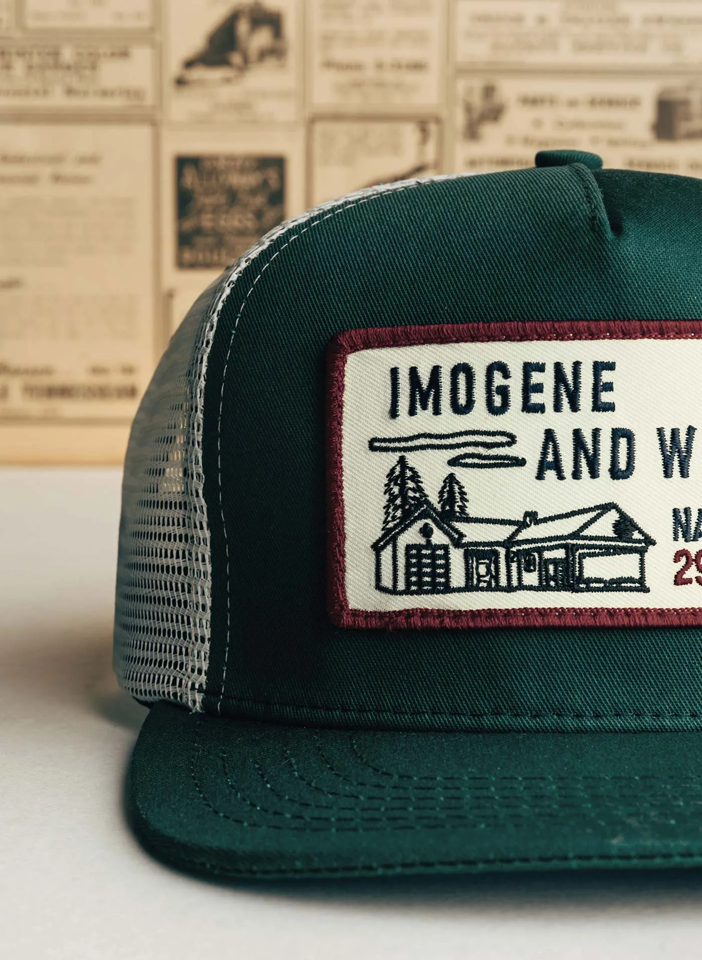 the "service station" trucker in green sold by Imogene + Willie product image thumbnail 5