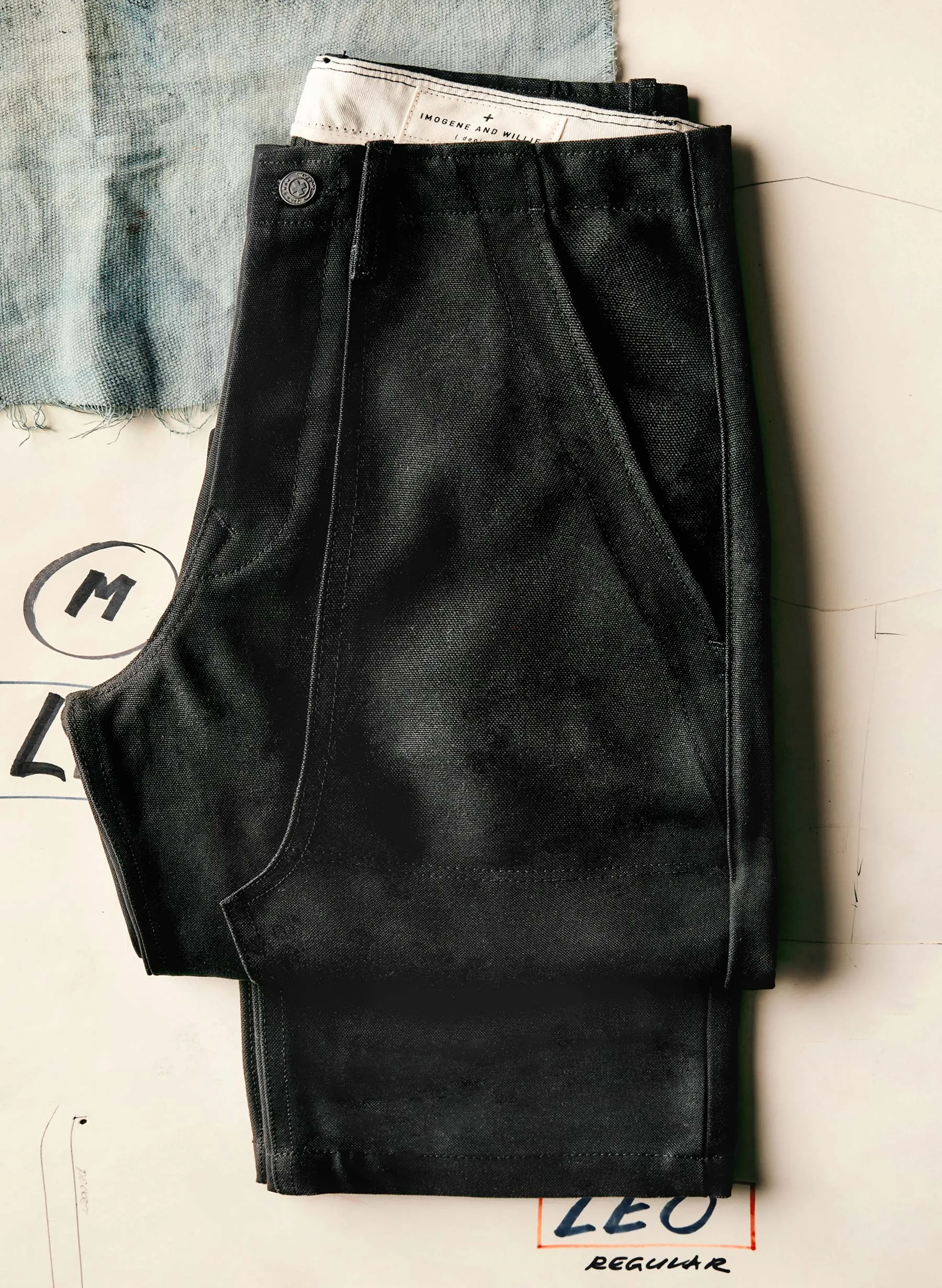 hencye canvas workpant in black sold by Imogene + Willie