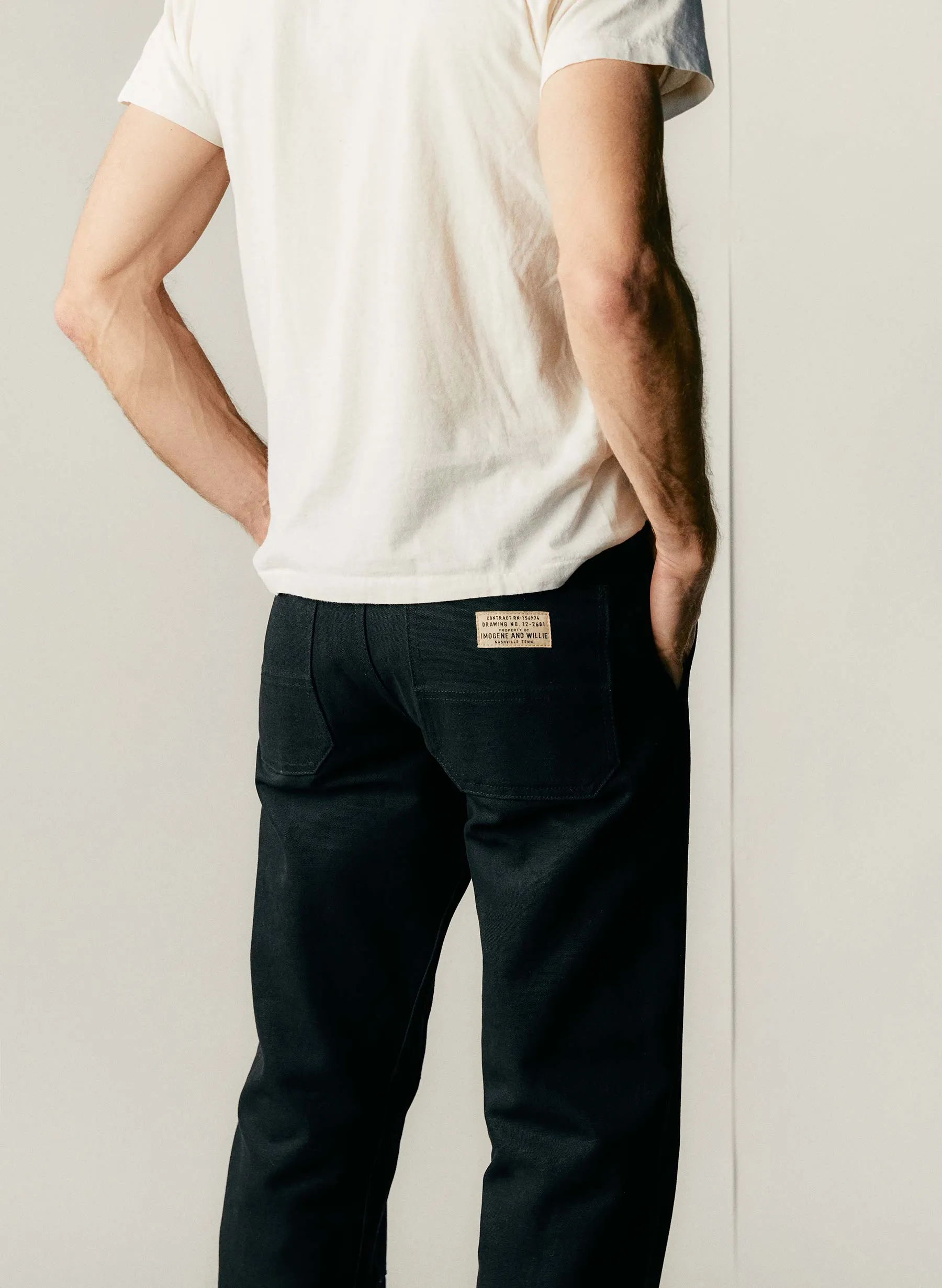 hencye canvas workpant in black sold by Imogene + Willie product image thumbnail 4