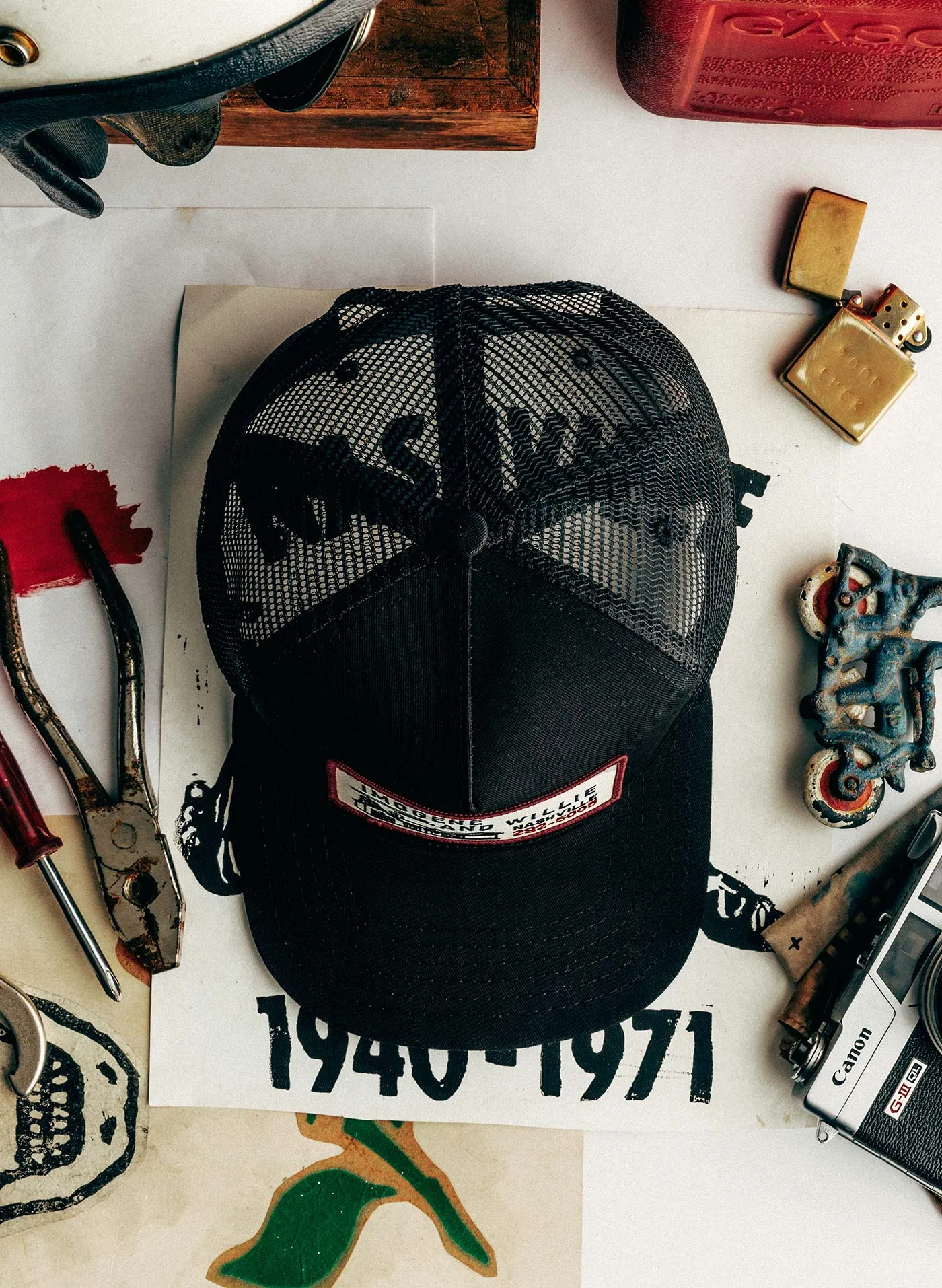 the "service station" trucker in black sold by Imogene + Willie product image thumbnail 4