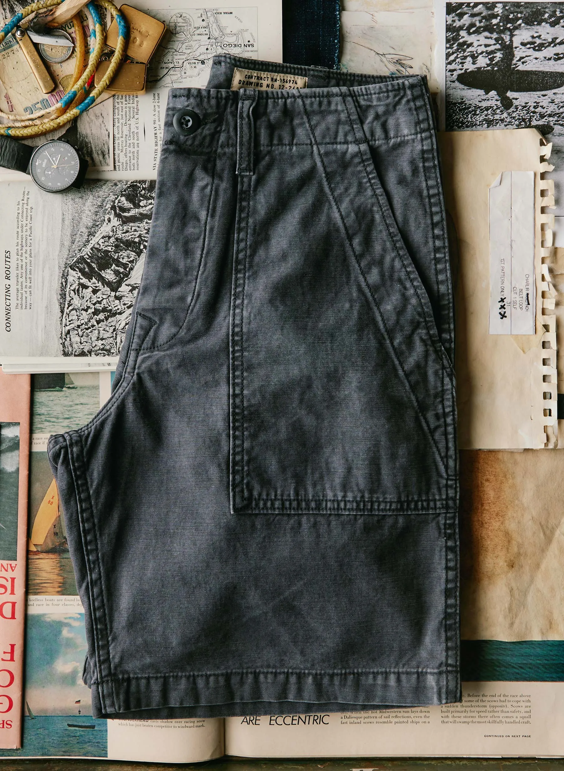 the camp short in faded black sold by Imogene + Willie