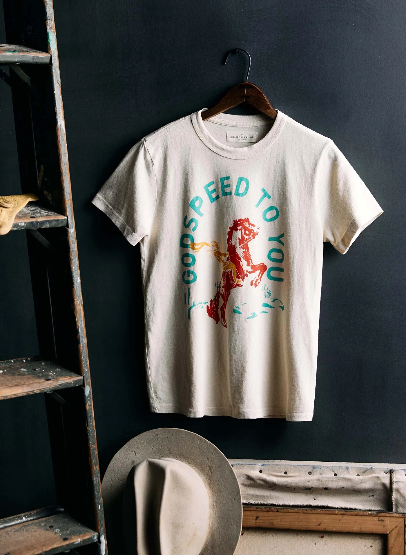 the "godspeed" tee in vintage white sold by Imogene + Willie product image thumbnail 2