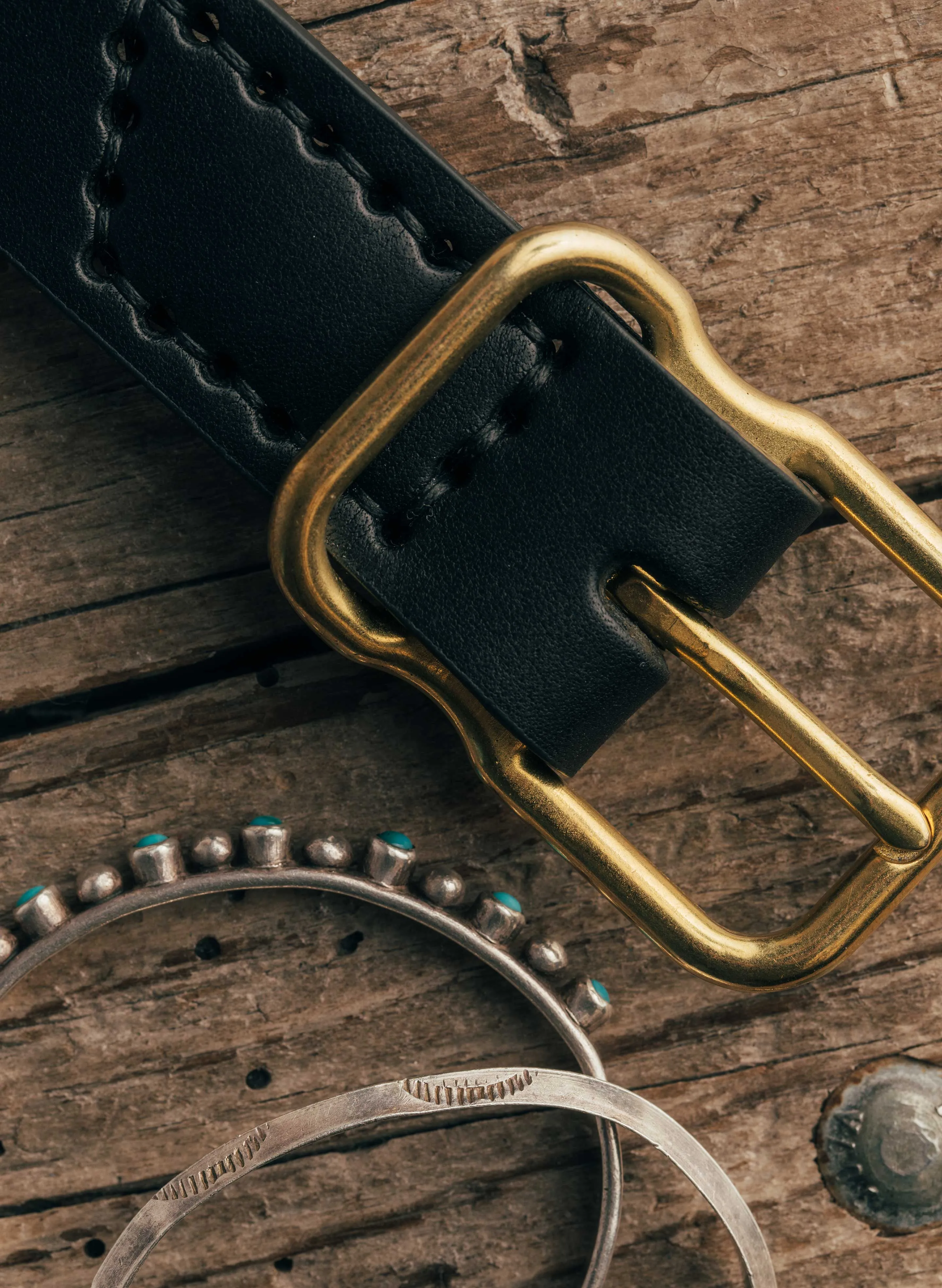 emil erwin narrow signature belt in black sold by Imogene + Willie product image thumbnail 4