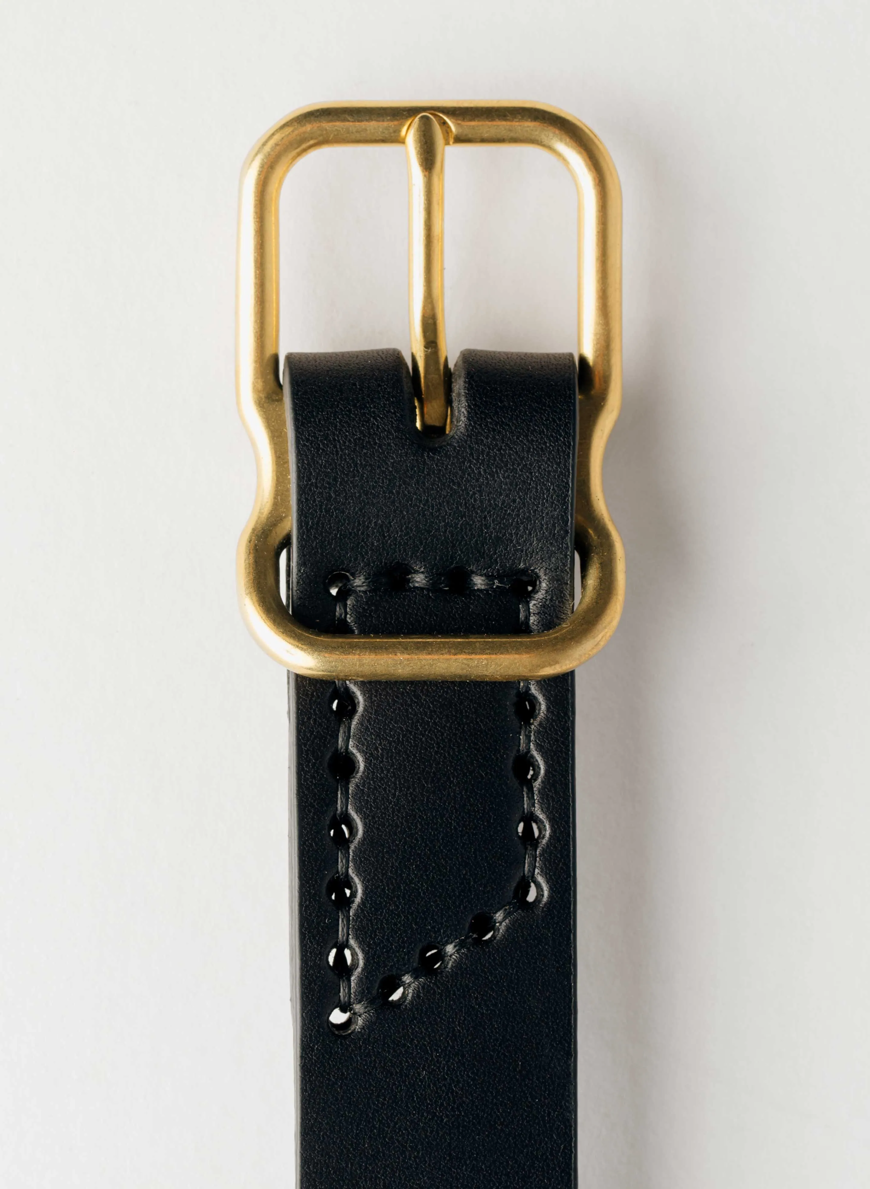 emil erwin narrow signature belt in black sold by Imogene + Willie