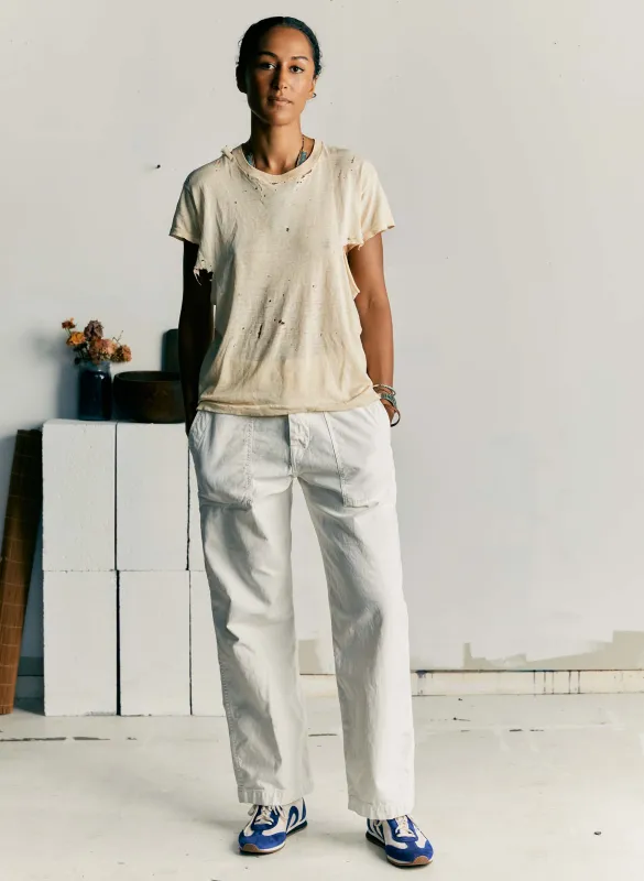 blake military trouser in white sold by Imogene + Willie