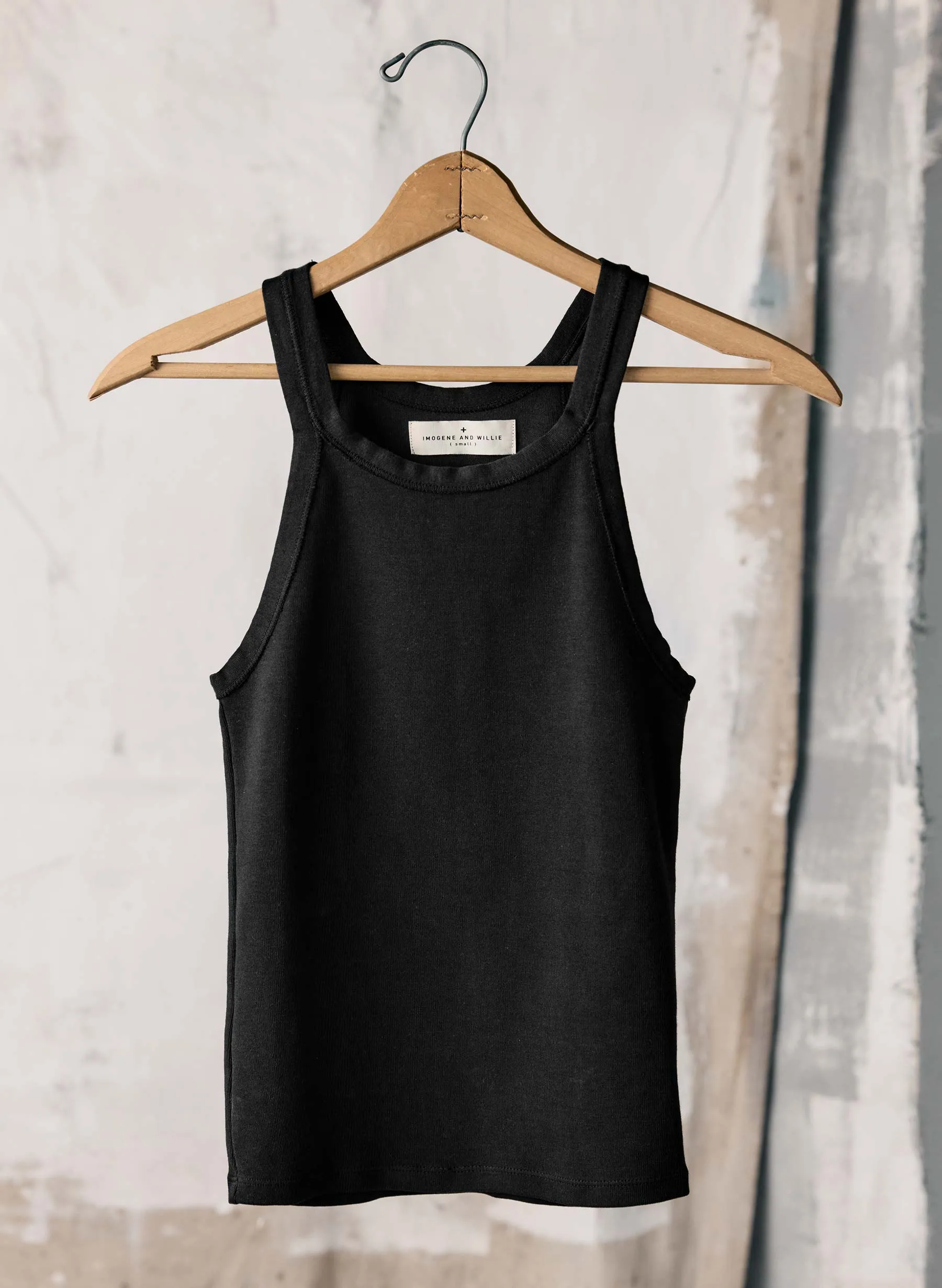 faded black ribbed racerback tank sold by Imogene + Willie product image thumbnail 2