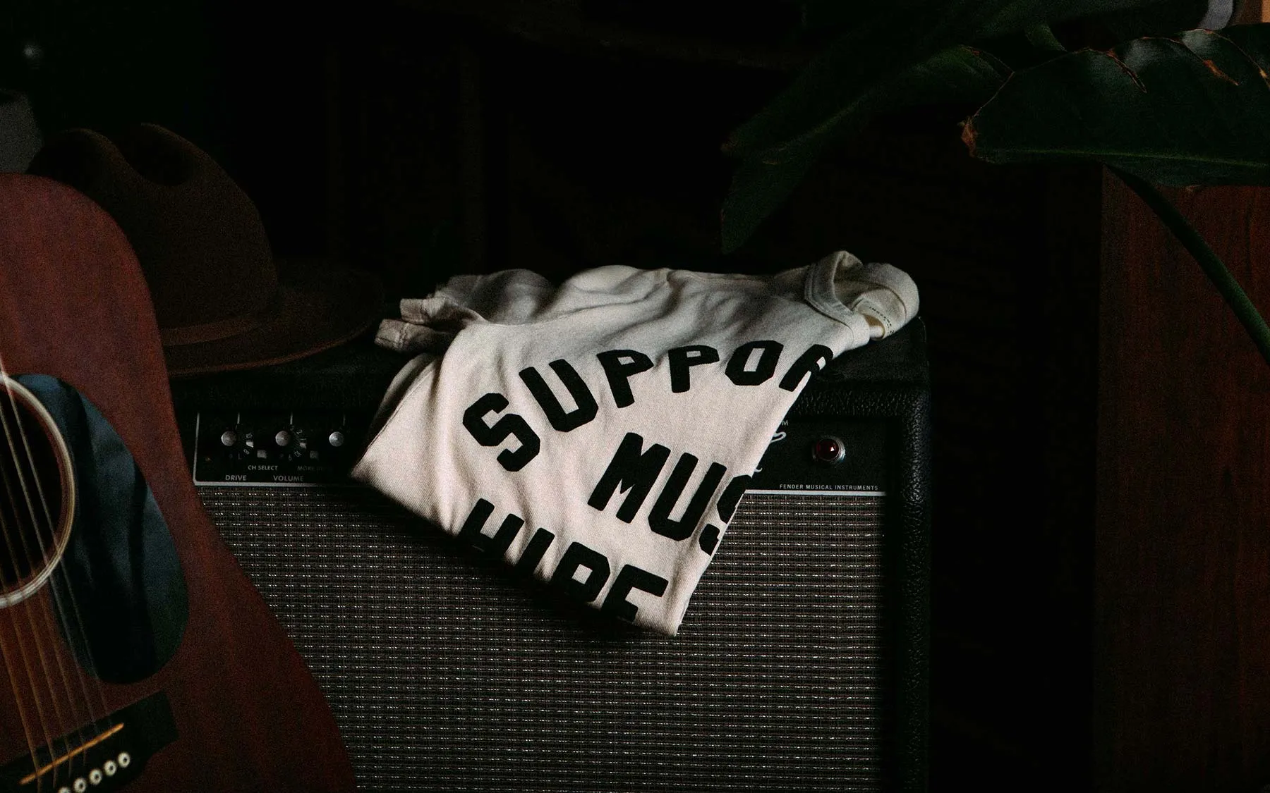 the "support live music" tee in vintage white sold by Imogene + Willie product image thumbnail 3