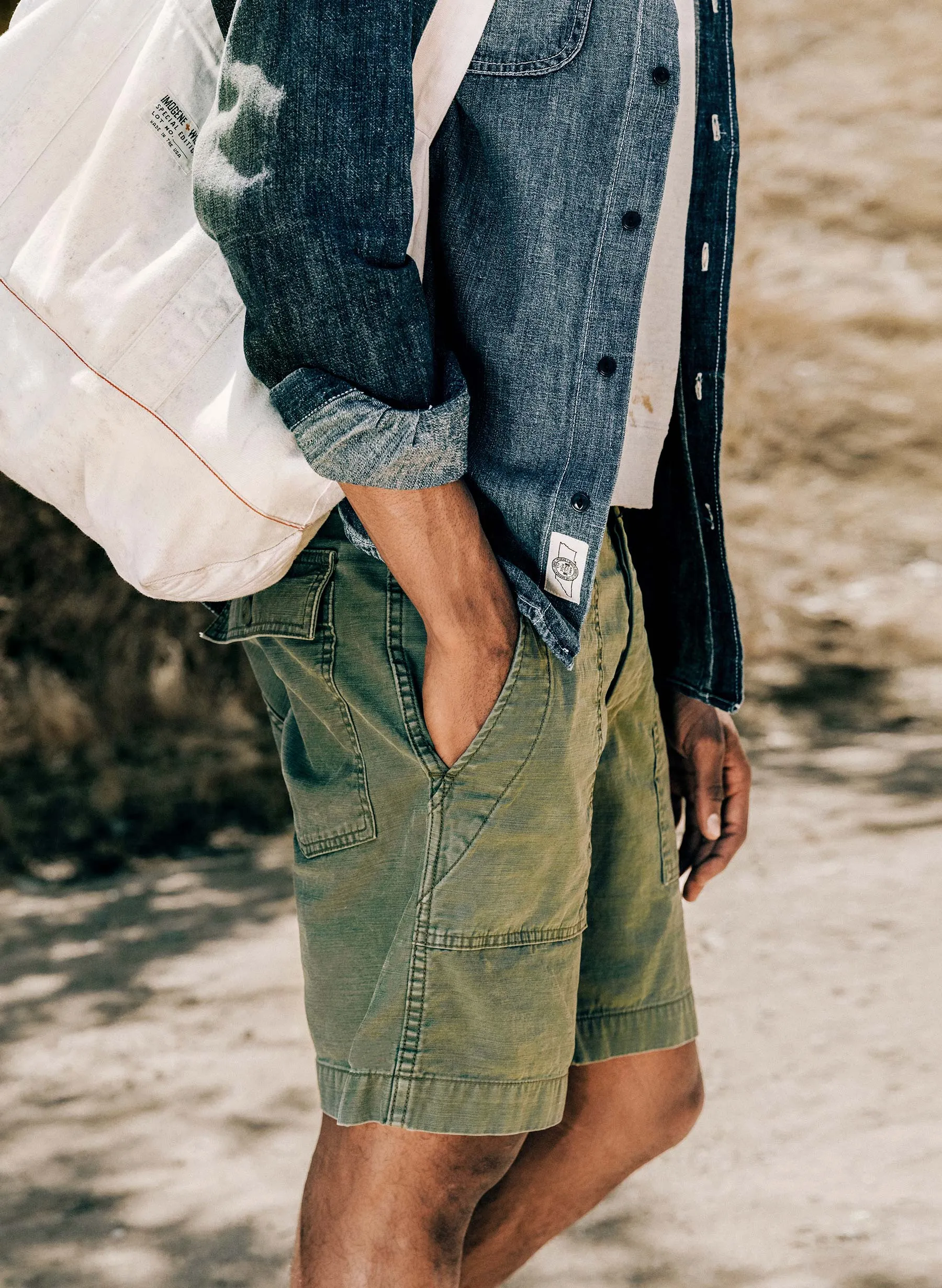 the camp short in olive sold by Imogene + Willie product image thumbnail 3