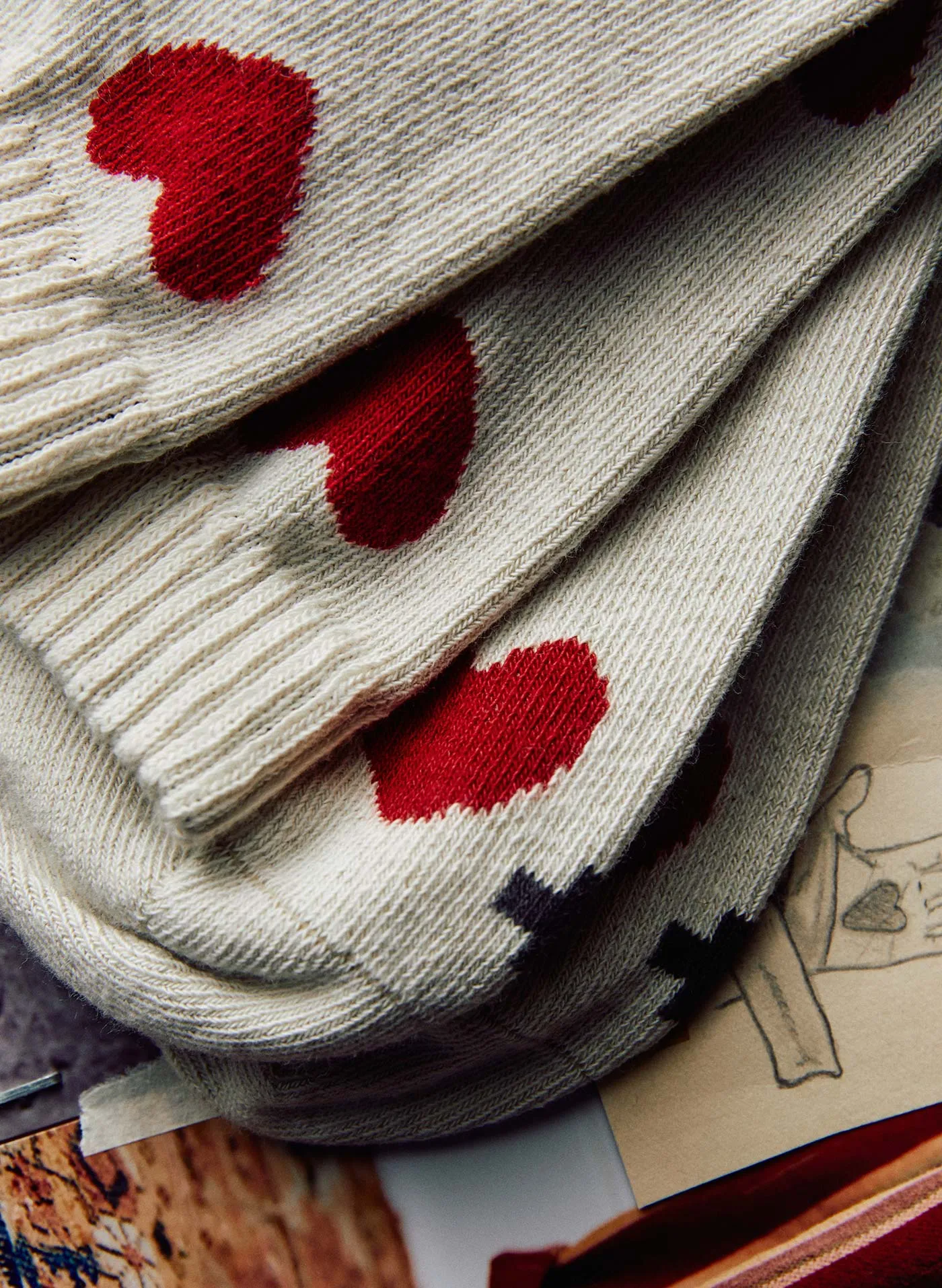 heart sock in natural sold by Imogene + Willie product image thumbnail 4