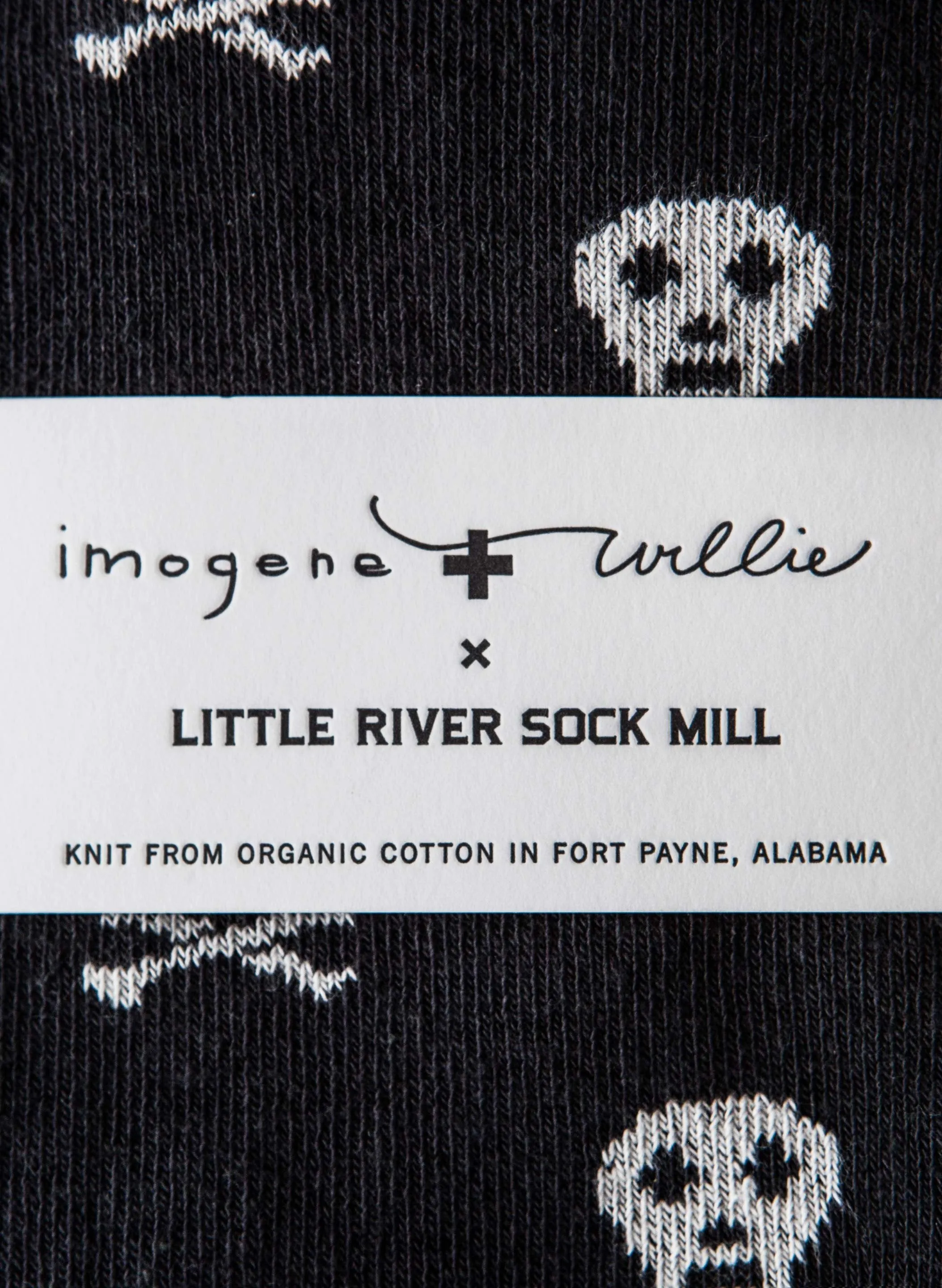 skull sock in charcoal sold by Imogene + Willie product image thumbnail 4