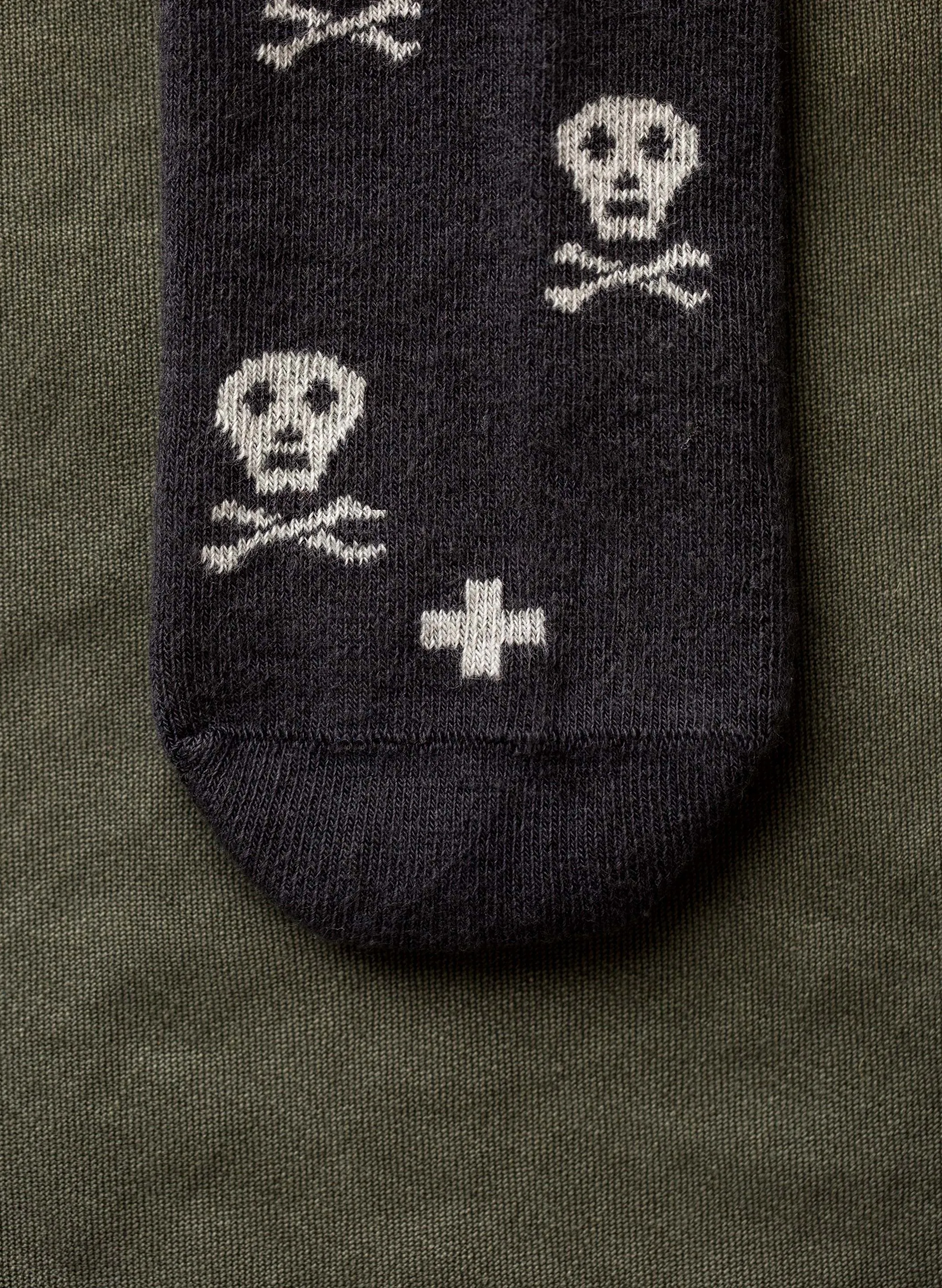 skull sock in charcoal sold by Imogene + Willie product image thumbnail 5