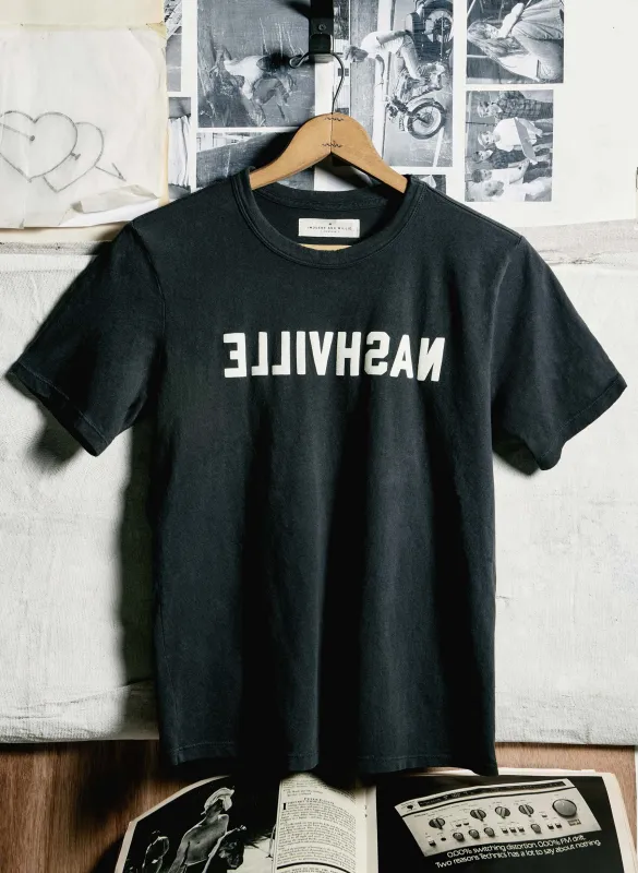 the "nashville" tee in black sold by Imogene + Willie