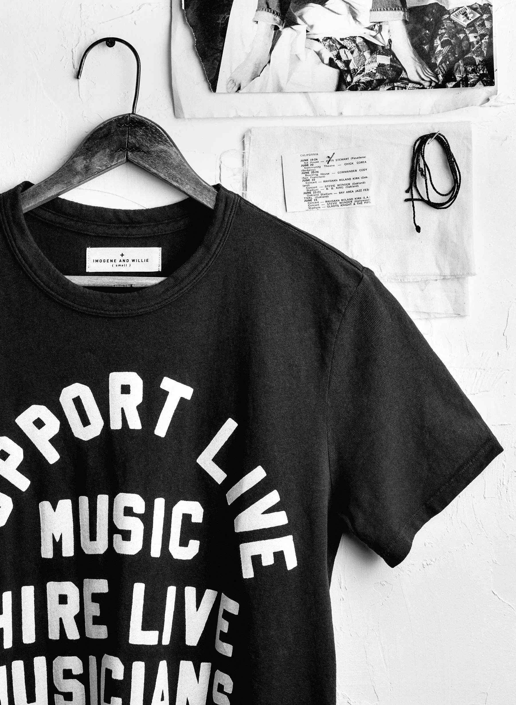 the "support live music" tee in black sold by Imogene + Willie product image thumbnail 5