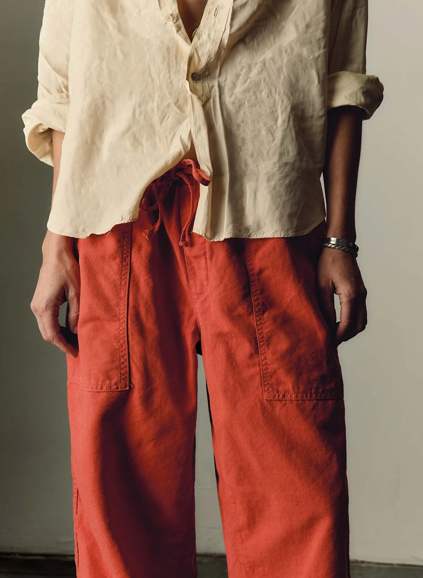 the ventura chore pant in sunfaded red sold by Imogene + Willie product image thumbnail 5