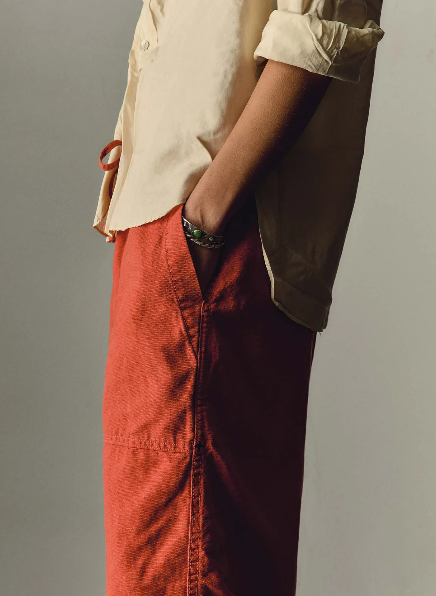 the ventura chore pant in sunfaded red sold by Imogene + Willie product image thumbnail 3