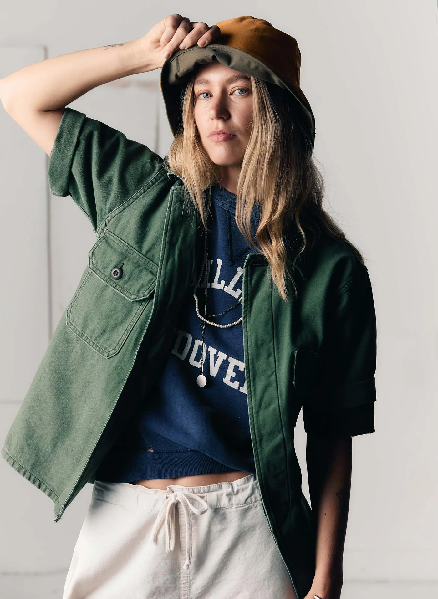 s/s military shirt jacket sold by Imogene + Willie