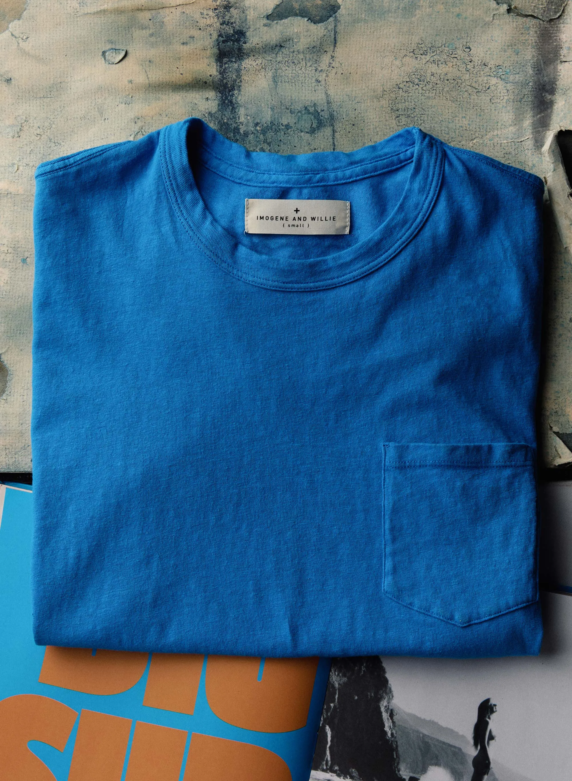 cerulean knit pocket tee sold by Imogene + Willie product image thumbnail 3