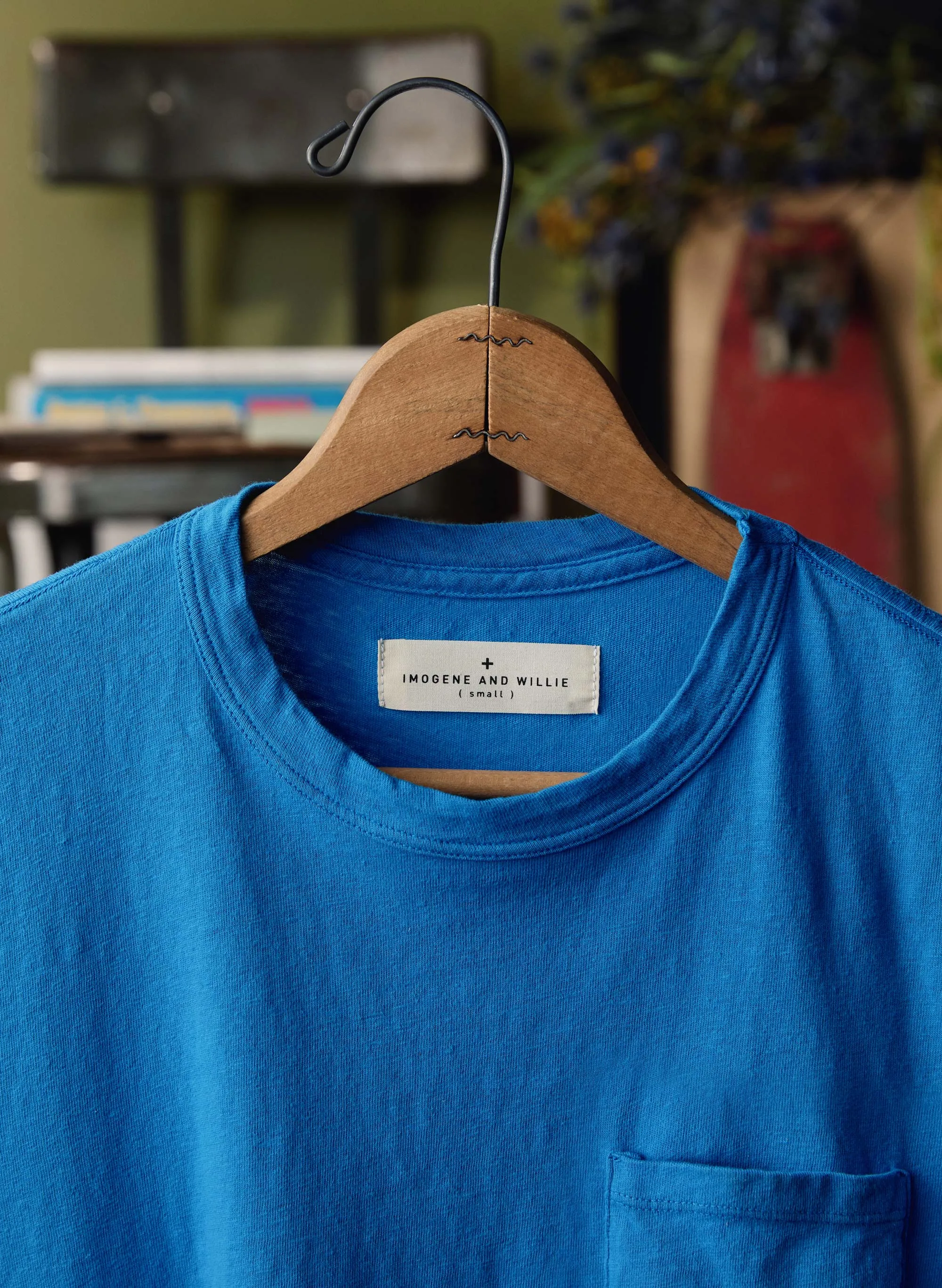 cerulean knit pocket tee sold by Imogene + Willie product image thumbnail 2