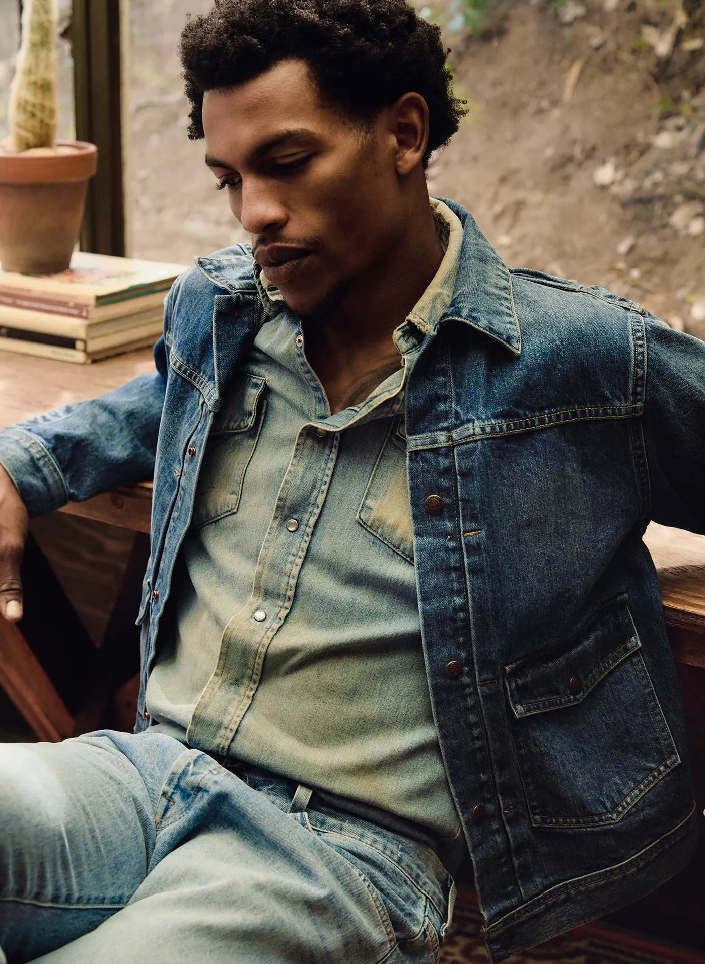 shepard two pocket denim jacket sold by Imogene + Willie product image thumbnail 4