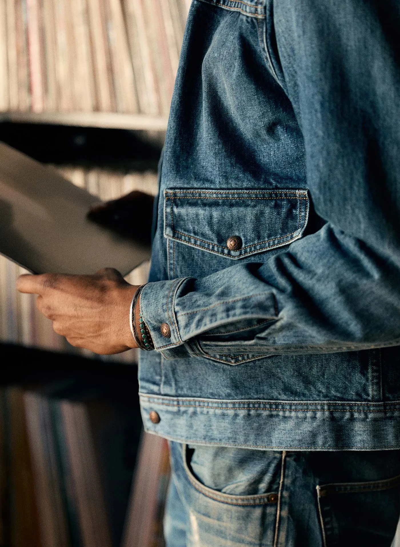 shepard two pocket denim jacket sold by Imogene + Willie product image thumbnail 5