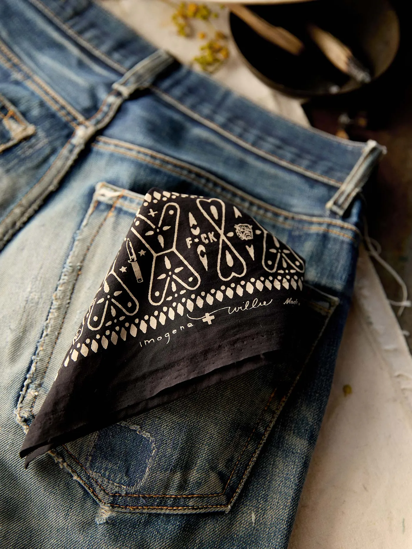 the "muerte" bandana sold by Imogene + Willie product image thumbnail 2