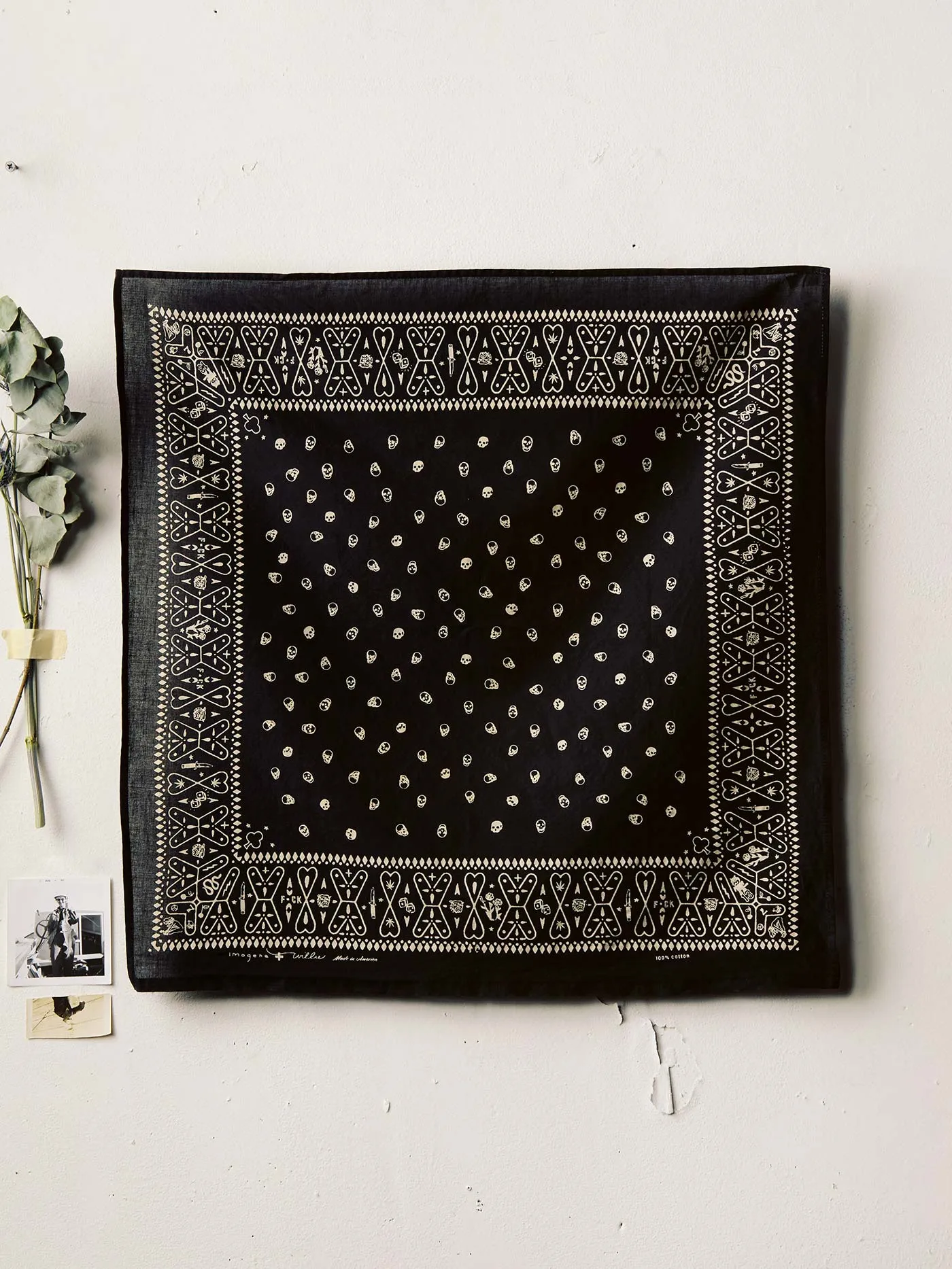 the "muerte" bandana sold by Imogene + Willie