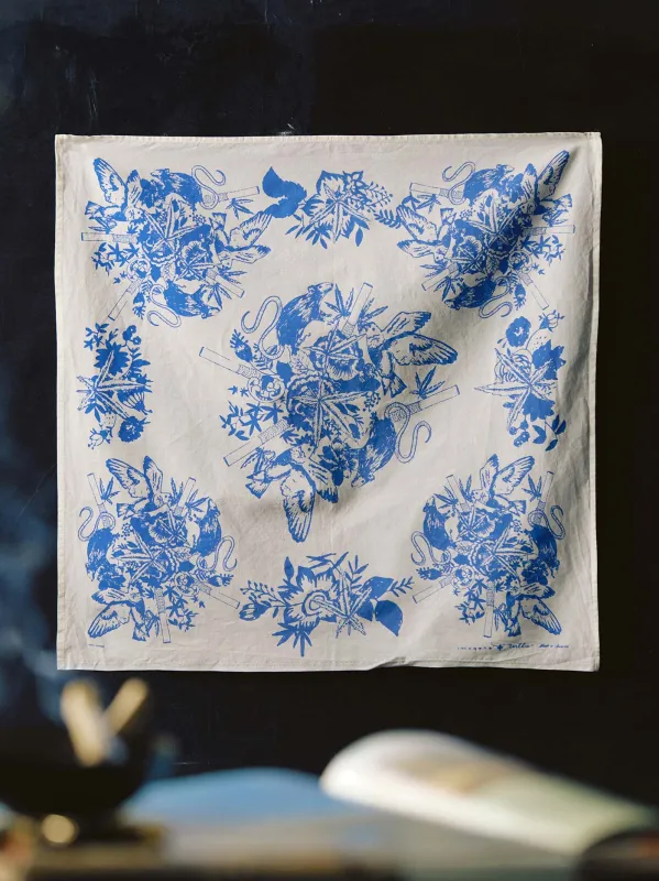 the "blue ceramic" bandana sold by Imogene + Willie