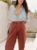 baker striped trouser in terra sold by Imogene + Willie