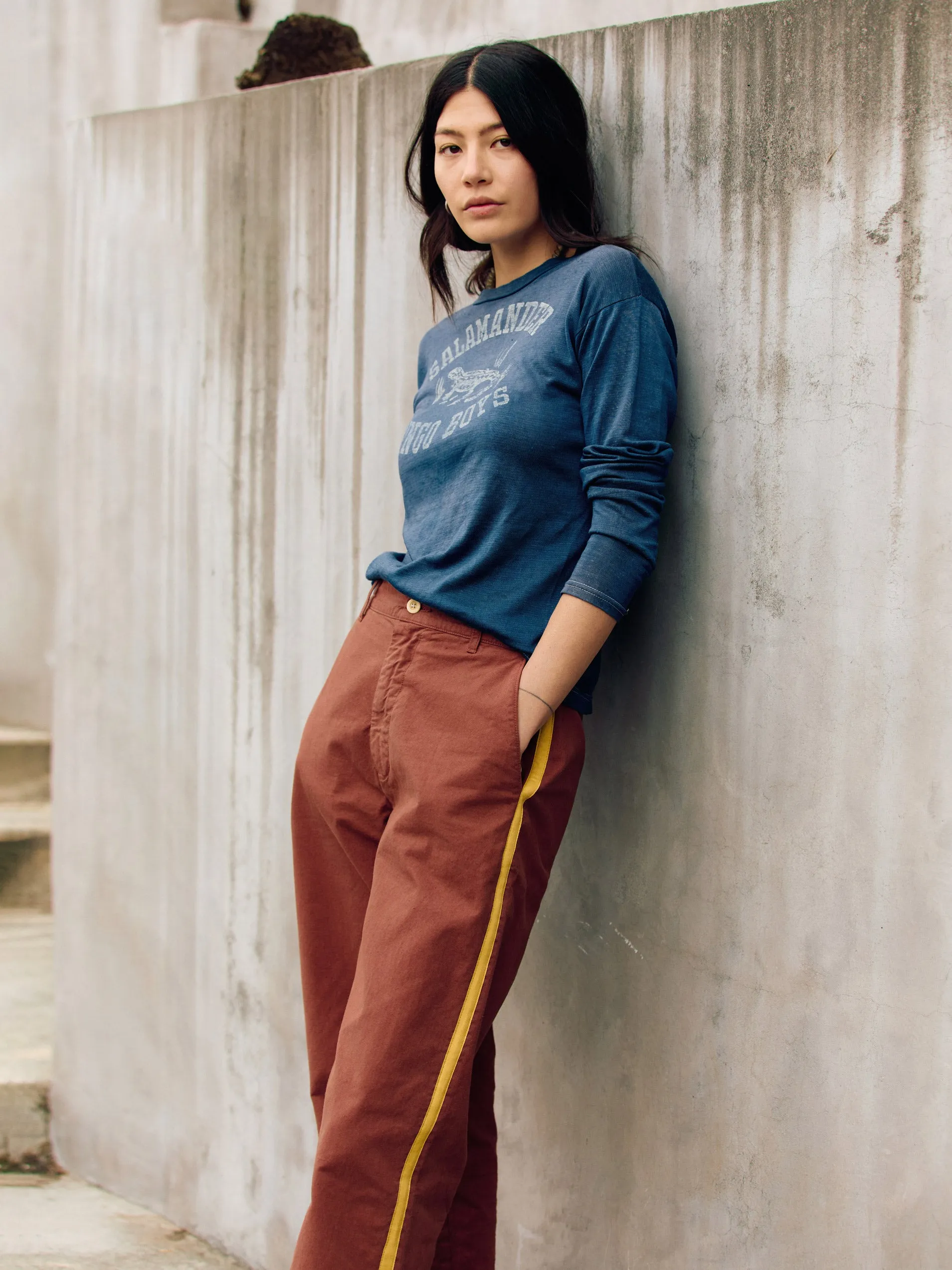 baker striped trouser in terra sold by Imogene + Willie product image thumbnail 2