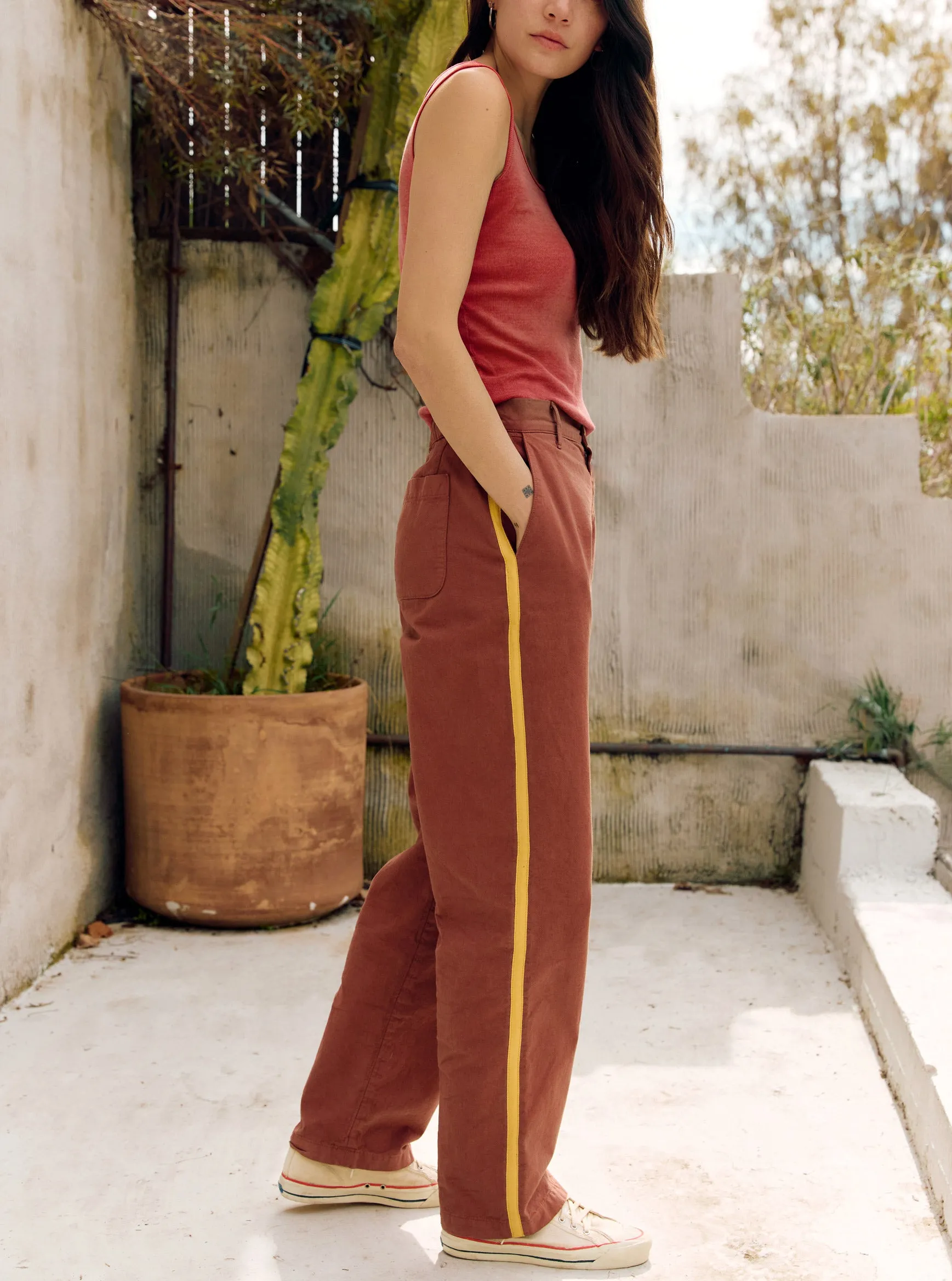 baker striped trouser in terra sold by Imogene + Willie product image thumbnail 5