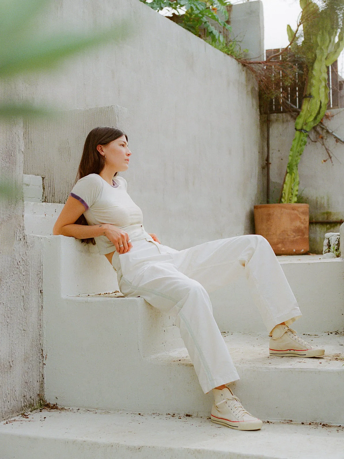 baker striped trouser in white sold by Imogene + Willie product image thumbnail 3