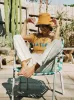 baker striped trouser in white sold by Imogene + Willie