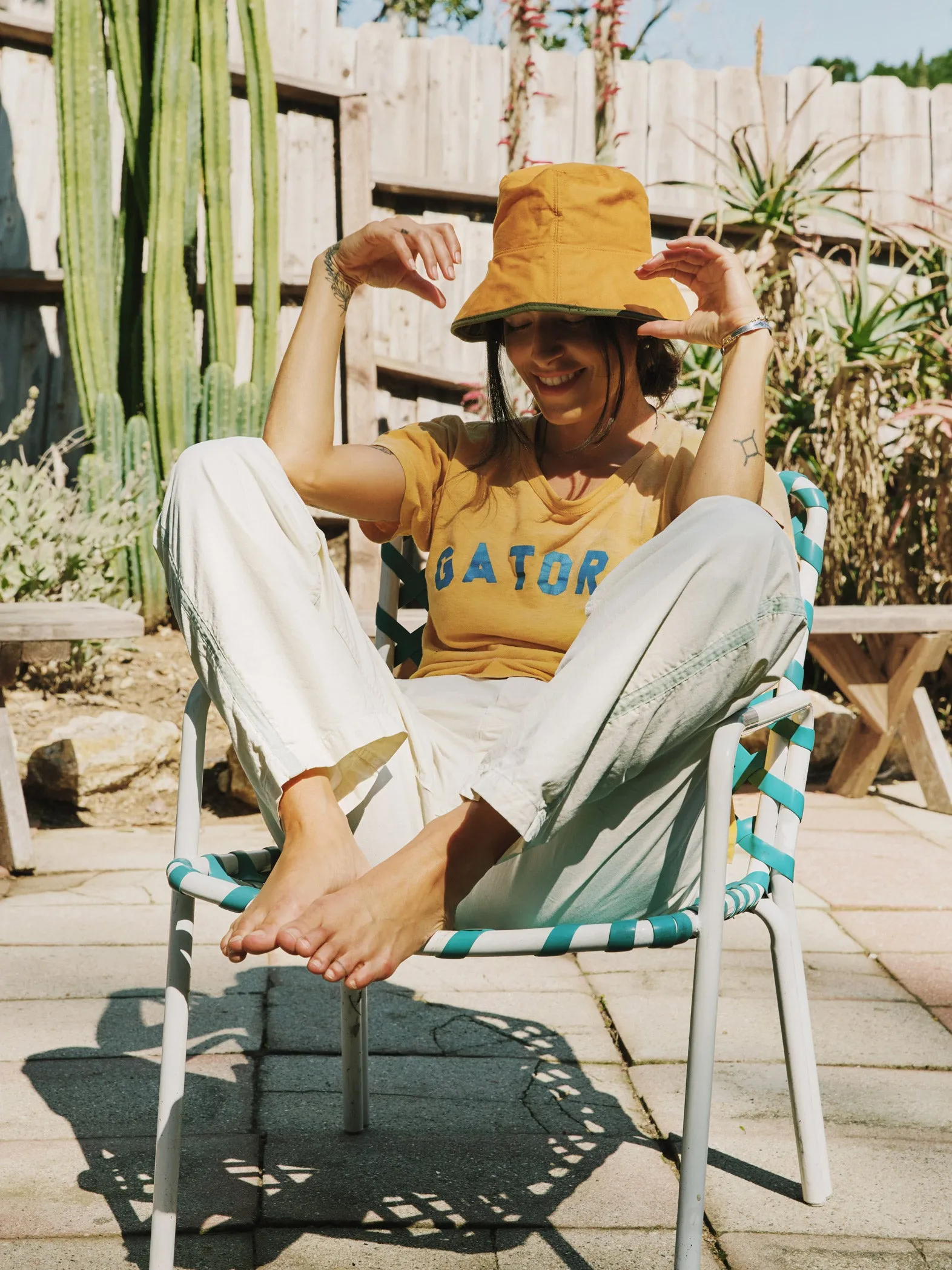 baker striped trouser in white sold by Imogene + Willie product image thumbnail 2