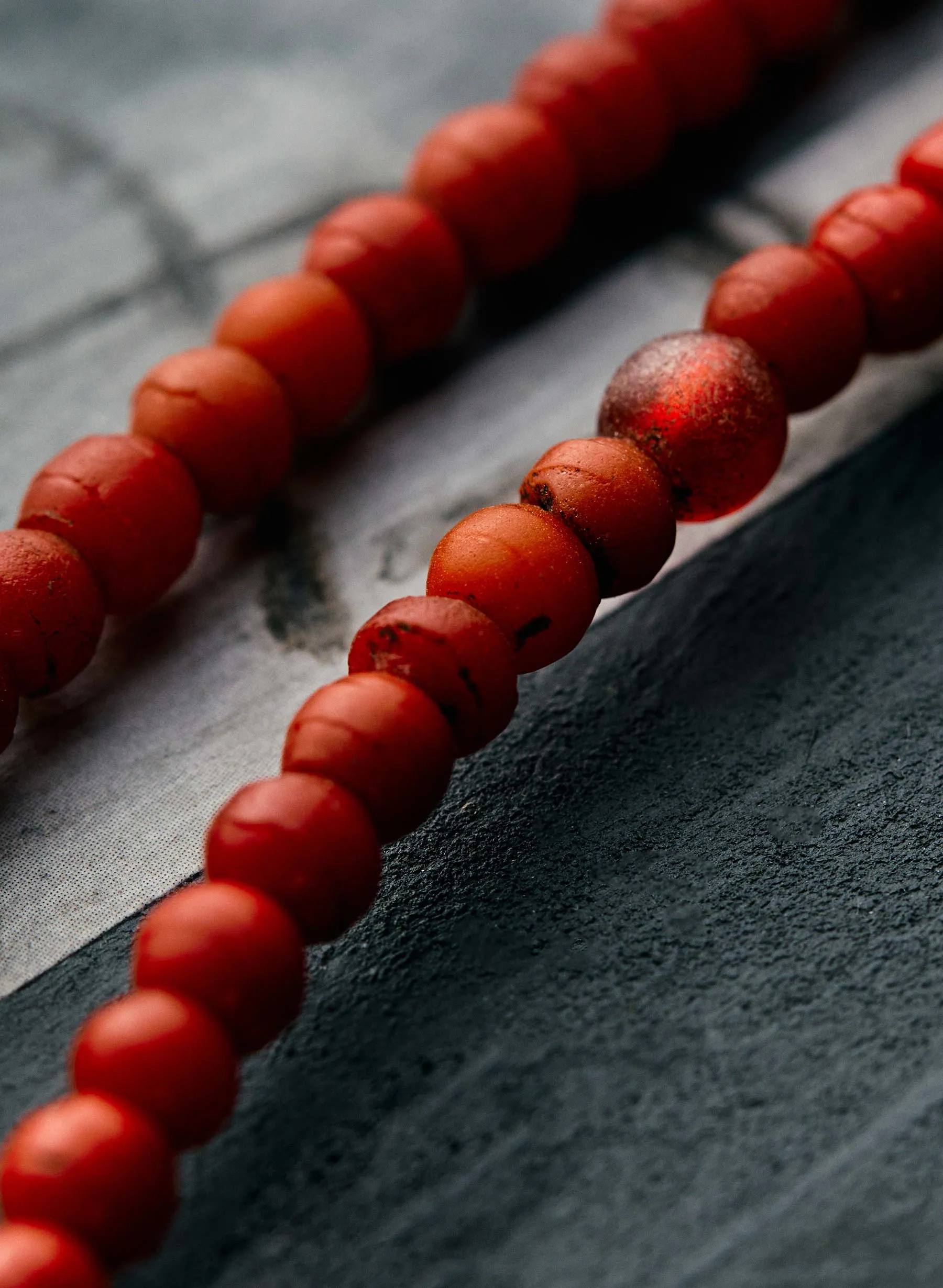 vintage red trade bead necklace sold by Imogene + Willie product image thumbnail 3