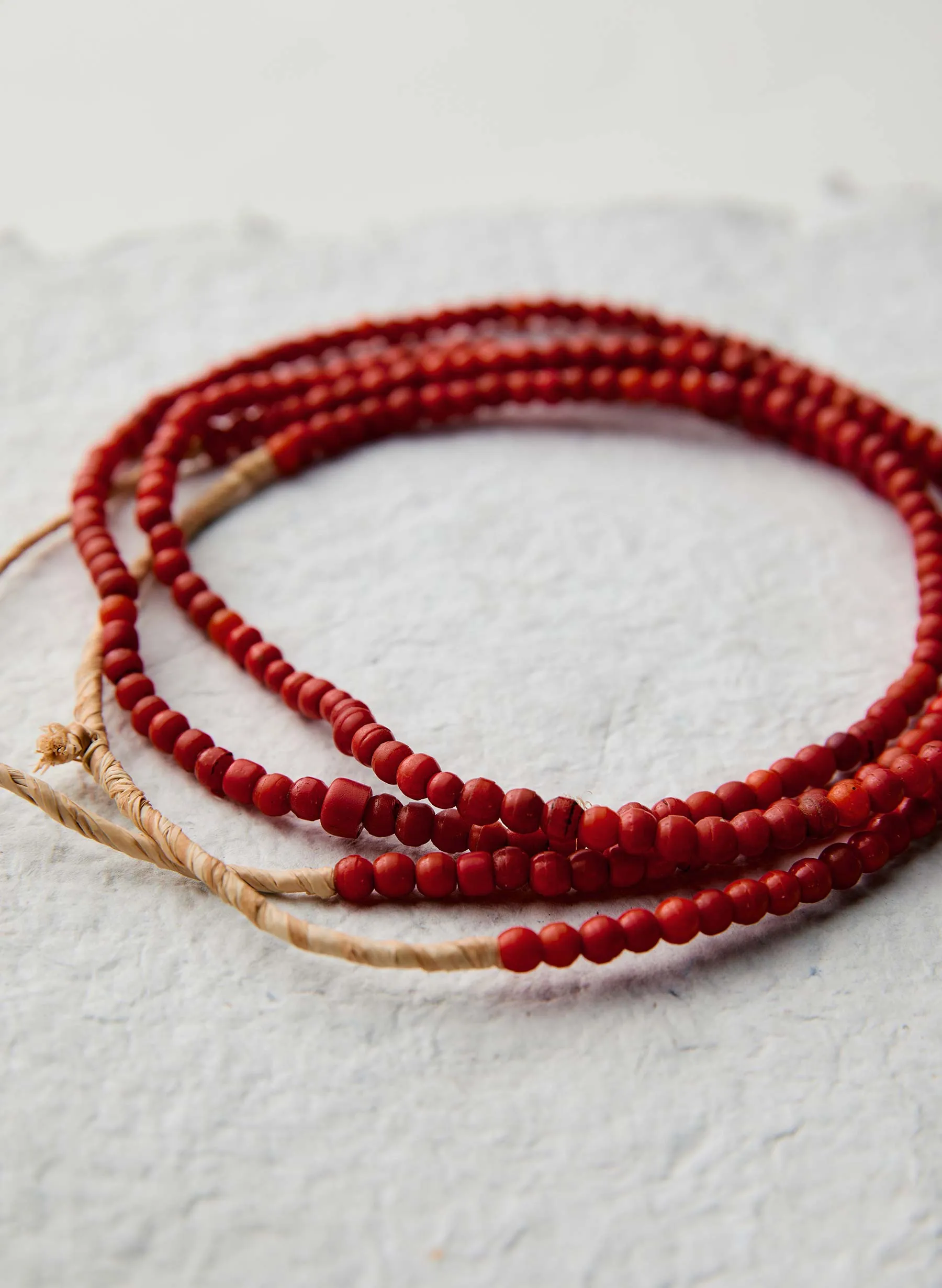 vintage red trade bead necklace sold by Imogene + Willie product image thumbnail 2