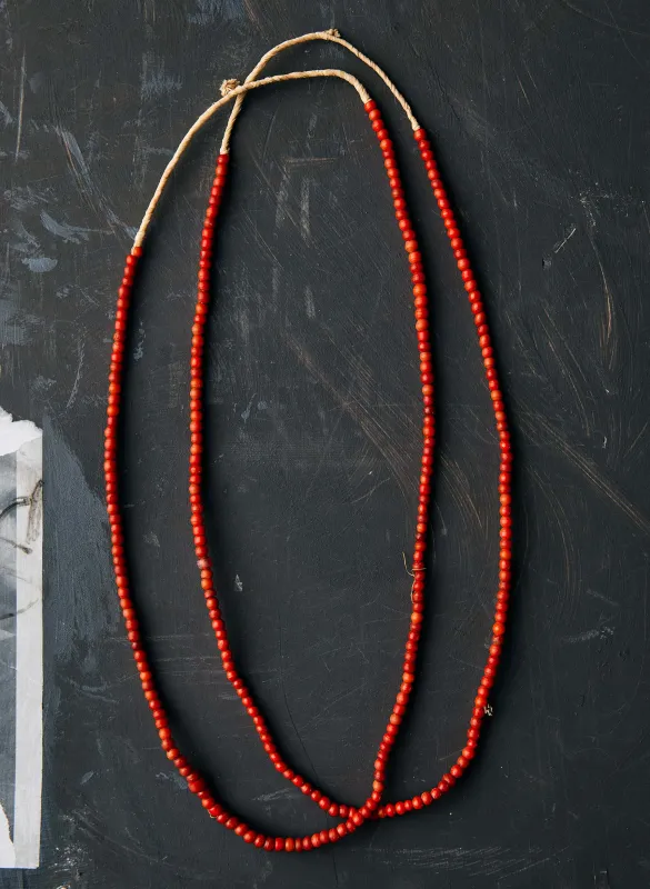 vintage red trade bead necklace sold by Imogene + Willie