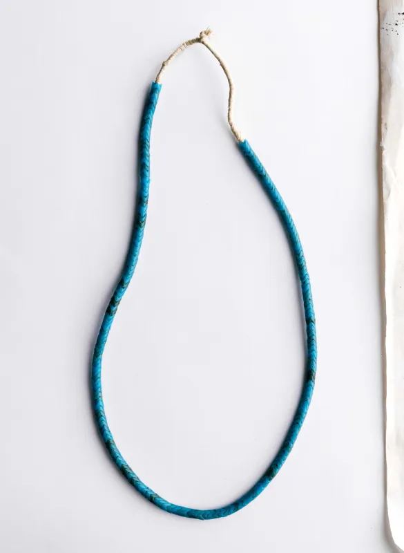 vintage african snake bead necklace in turquoise sold by Imogene + Willie